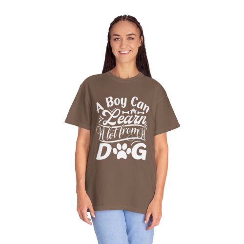 A Boy Can Learn a Lot From a Dog T-Shirt – Funny Dog Lover Tee for Boys & Dog Owners. - Image 4