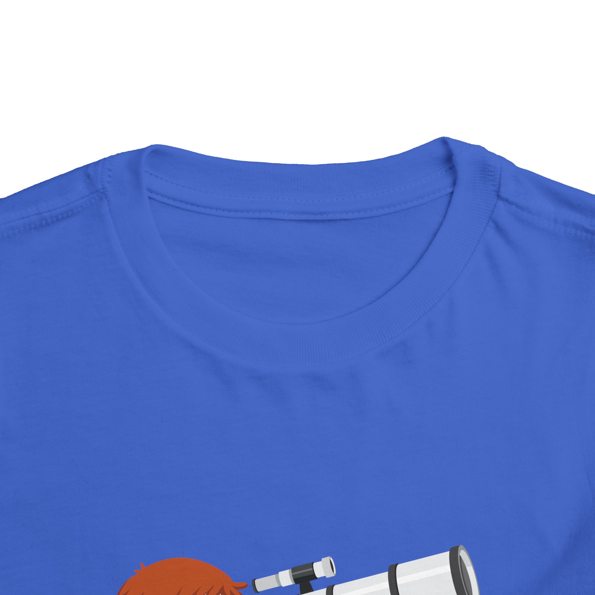 Little Astronomer Telescope Toddler T-Shirt – Cute Space Science Graphic Tee for Kids, Boys & Girls. - Image 3