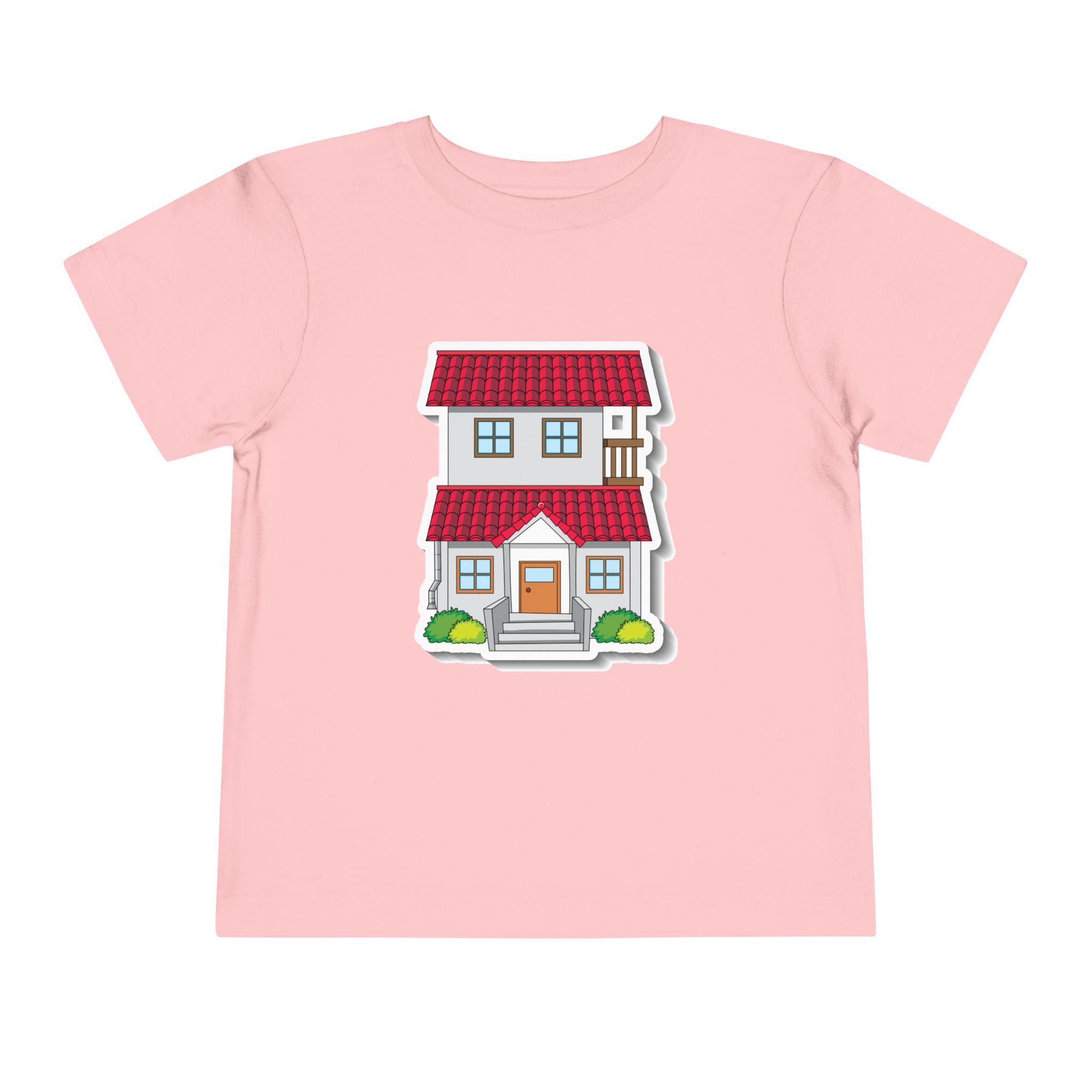Cute Red Roof House Toddler T-Shirt – Adorable Home Illustration Graphic Tee for Kids, Boys & Girls. - Image 21