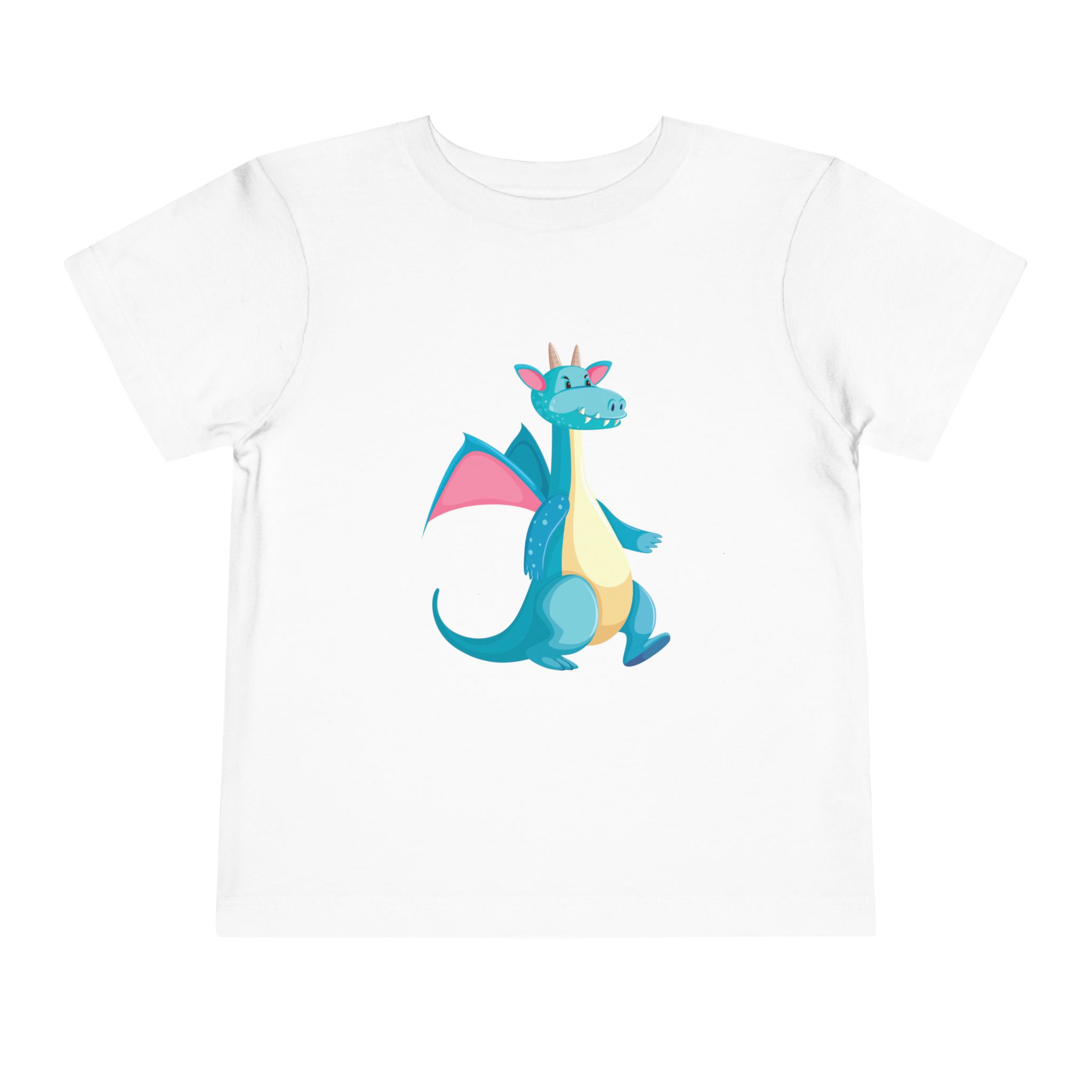 Cute Blue Walking Dragon Toddler T-Shirt – Adorable Dragon Cartoon Graphic Tee for Kids, Boys & Girls. - Image 5