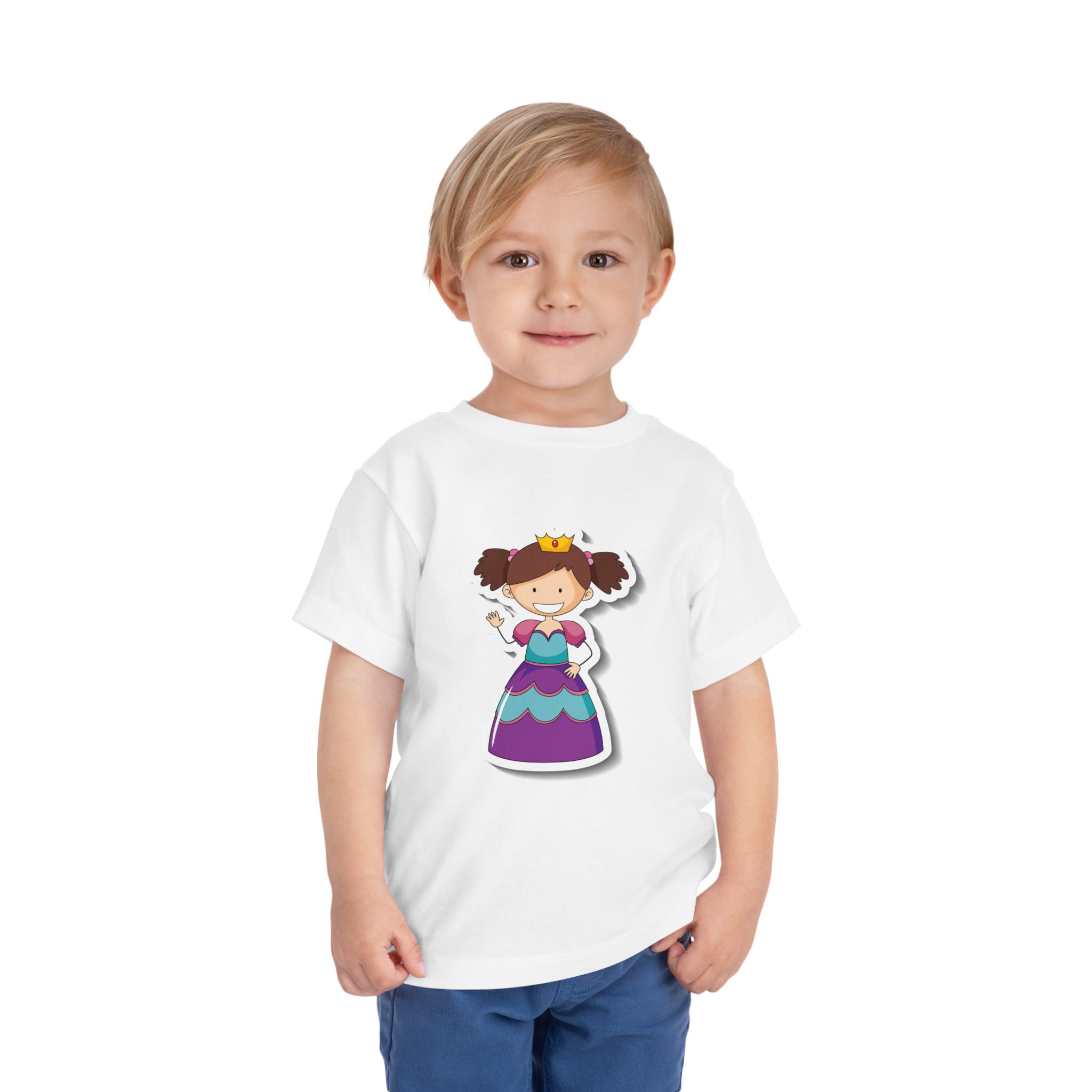 Cute Cartoon Princess Crown Toddler T-Shirt – Adorable Princess Graphic Tee for Kids, Boys & Girls. - Image 6