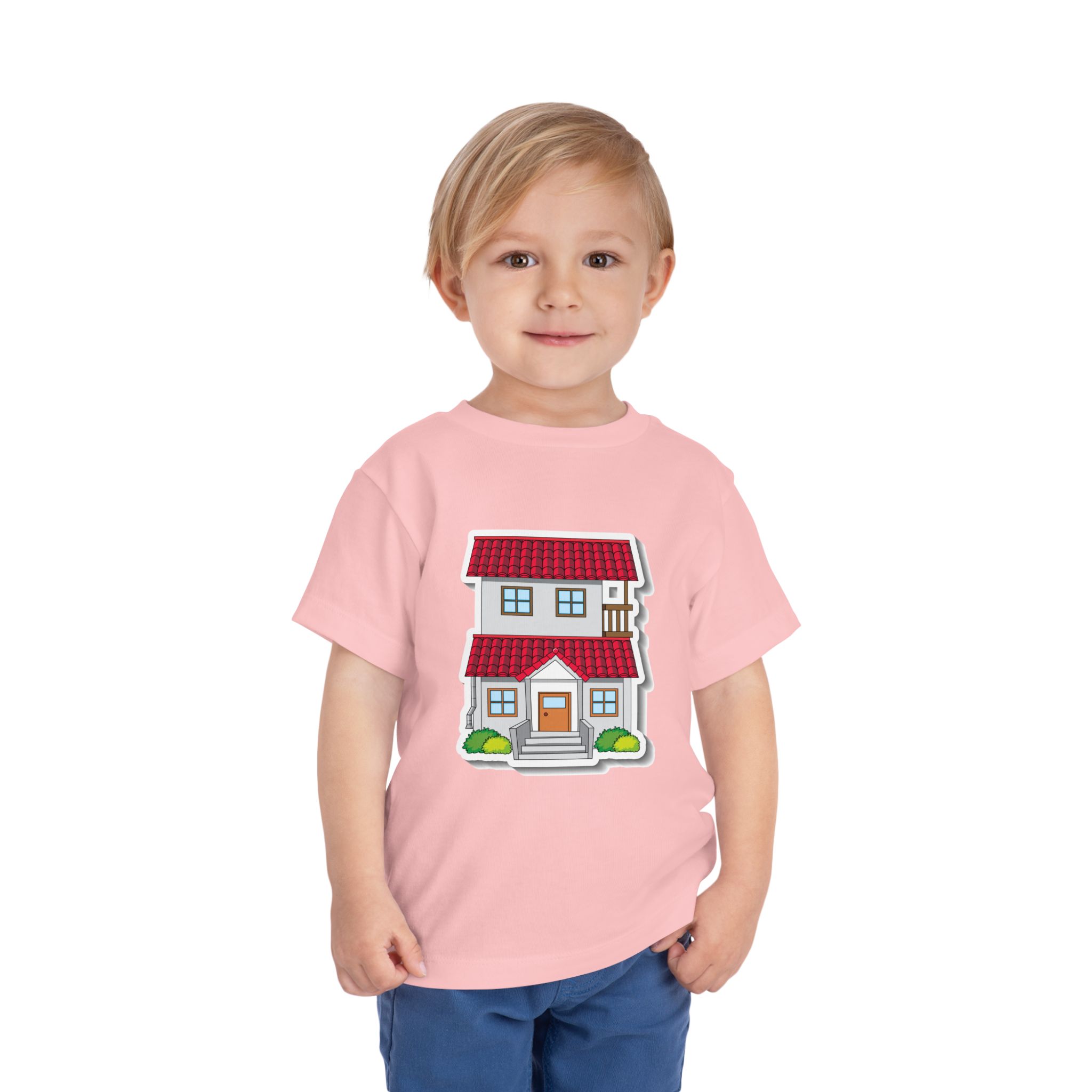 Cute Red Roof House Toddler T-Shirt – Adorable Home Illustration Graphic Tee for Kids, Boys & Girls. - Image 22