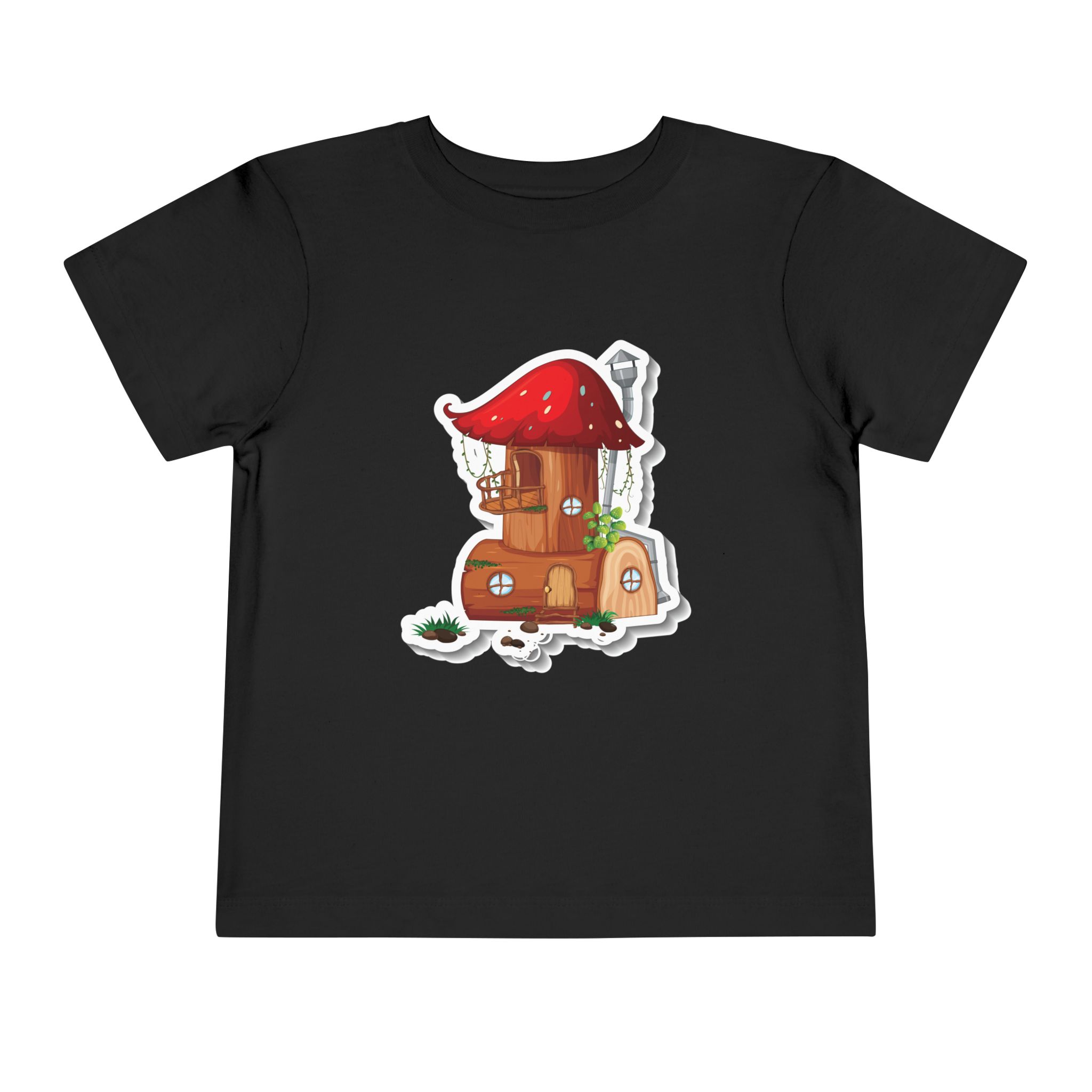 Mushroom Cottage Toddler T-Shirt – Cute Fairy House Graphic Tee for Kids, Boys & Girls. - Image 5