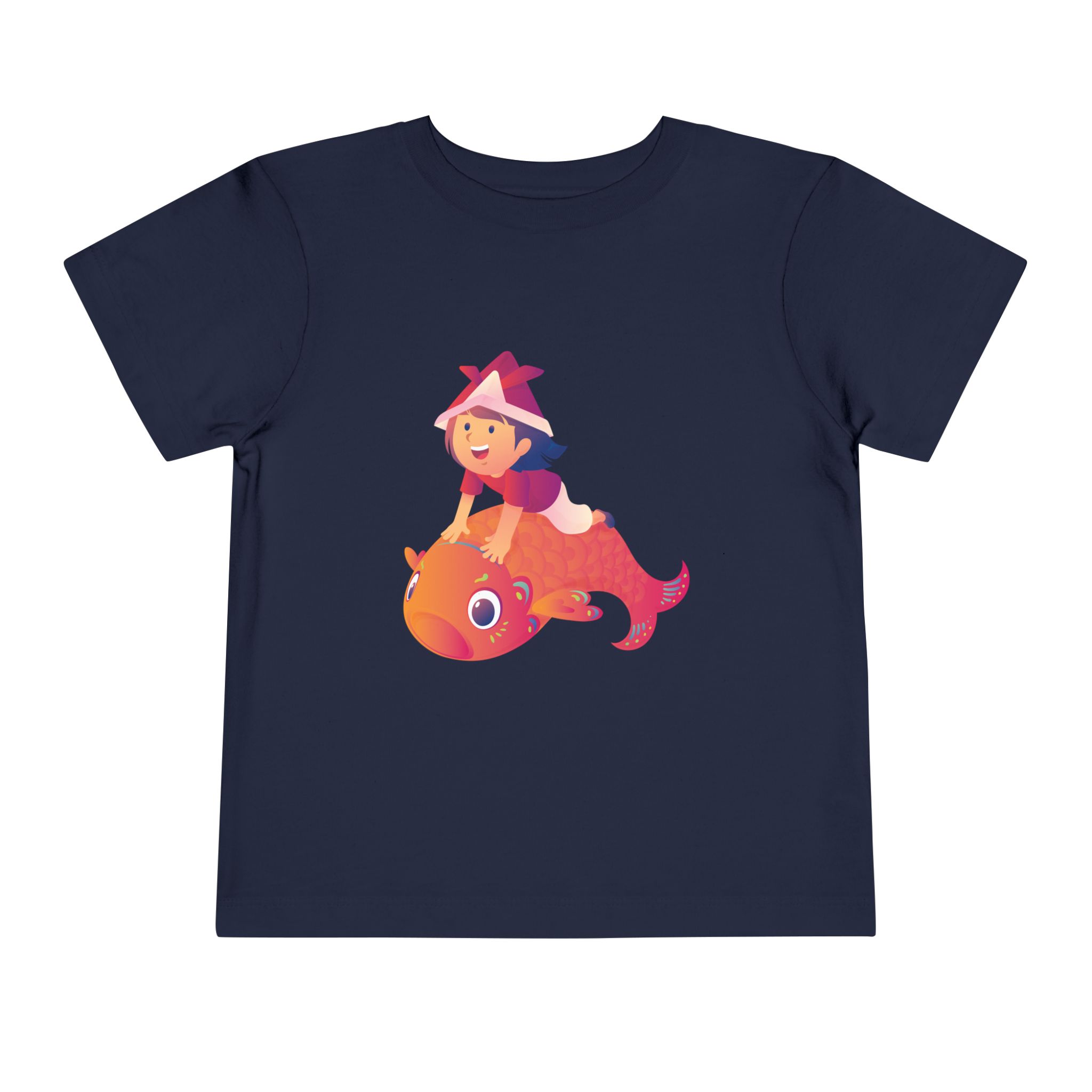Cute Girl Riding Orange Fish Toddler T-Shirt – Fun Ocean Adventure Graphic Tee for Kids, Boys & Girls. - Image 21