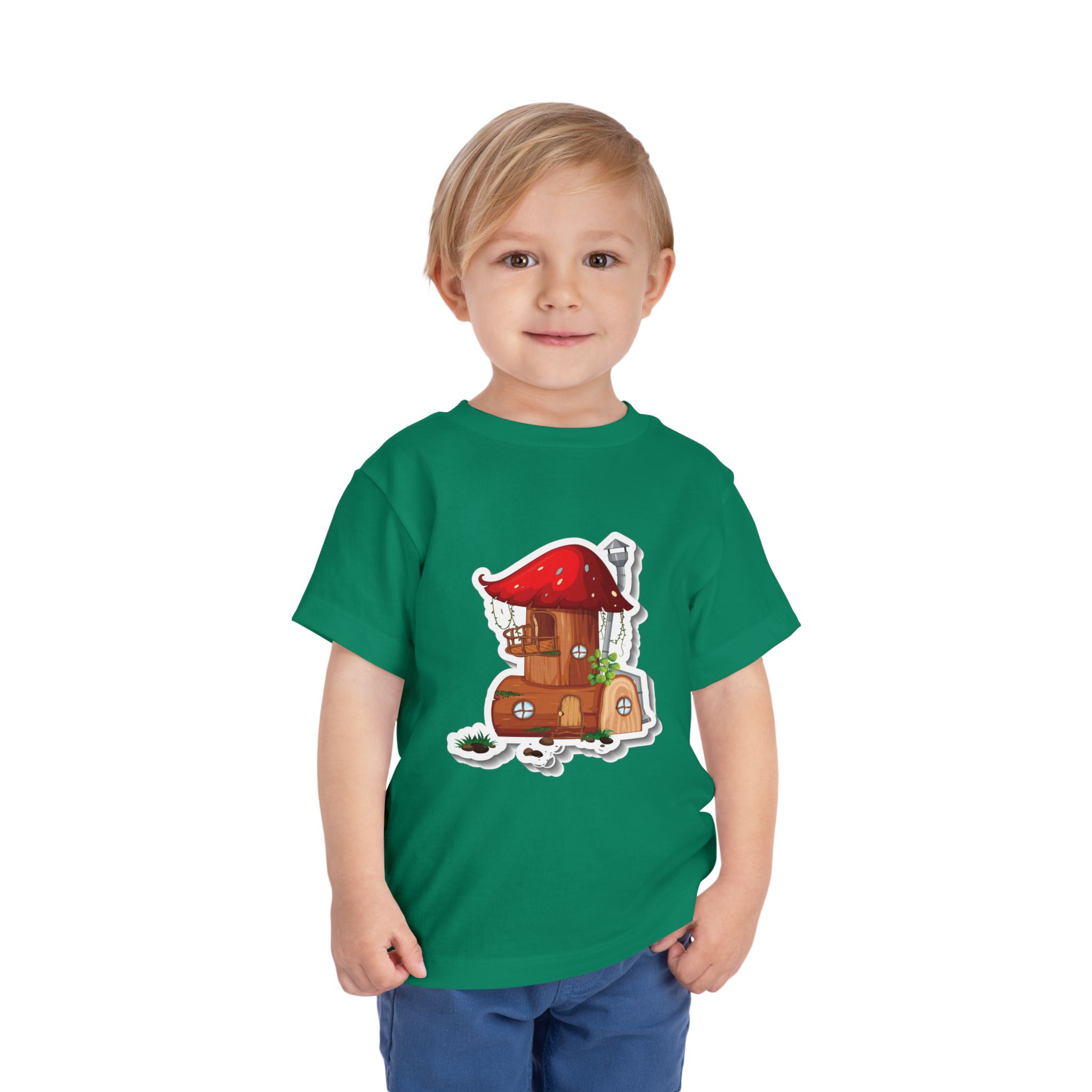 Mushroom Cottage Toddler T-Shirt – Cute Fairy House Graphic Tee for Kids, Boys & Girls. - Image 14