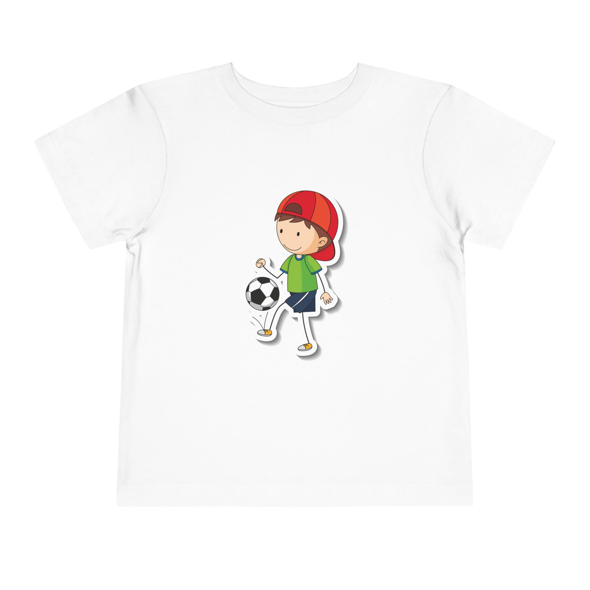 Cute Boy Kicking Soccer Ball Toddler T-Shirt – Fun Sports Graphic Tee for Kids, Boys & Girls. - Image 5