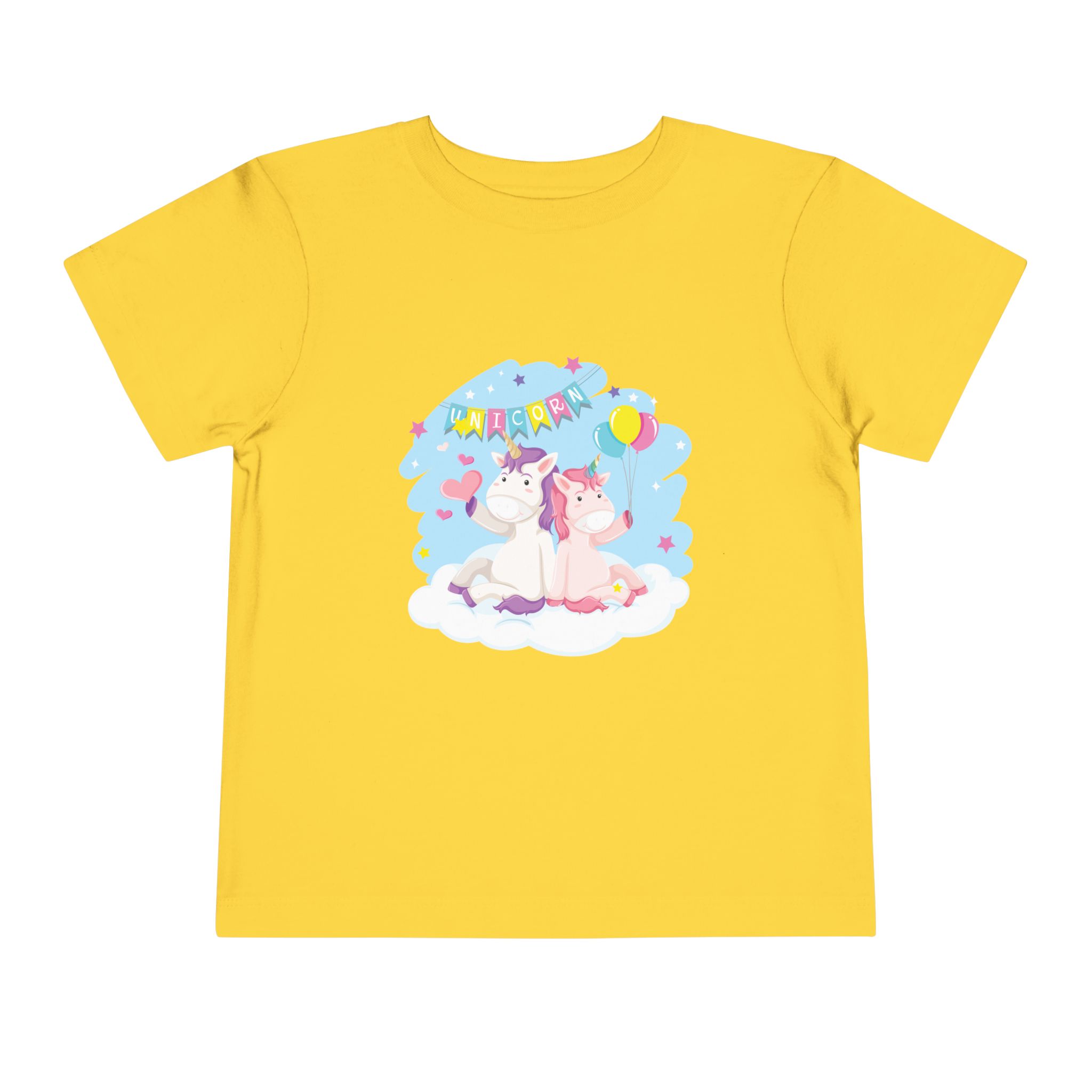 Cute Unicorn Friends on Cloud Toddler T-Shirt – Adorable Birthday Graphic Tee for Kids, Boys & Girls. - Image 9