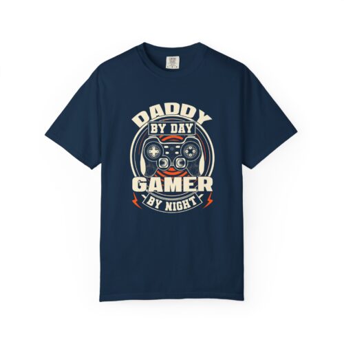 Daddy by Day Gamer by Night T-Shirt – Funny Gaming Dad Graphic Tee for Gamer Dads & Video Game Lovers. - Image 1