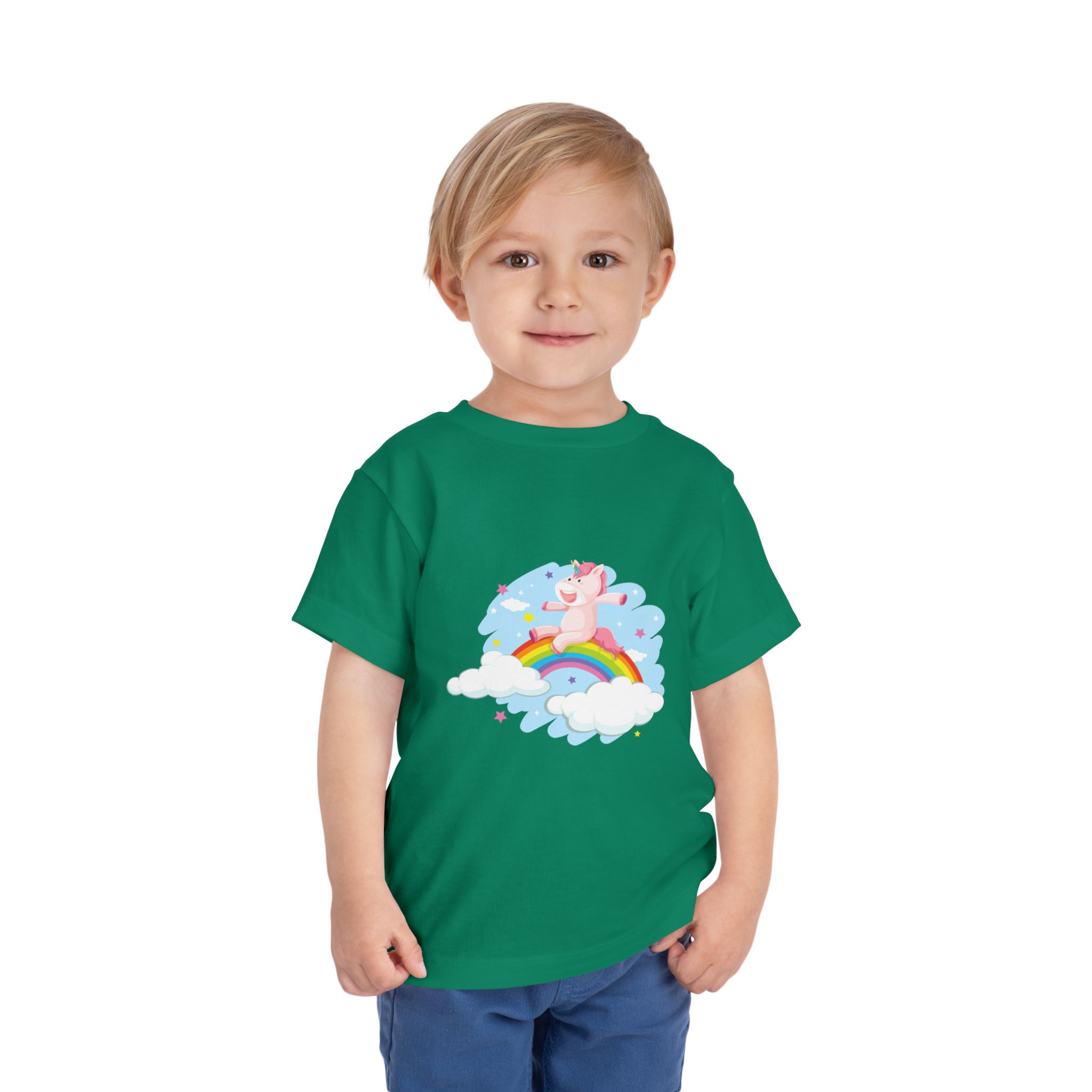 Cute Pink Unicorn on Rainbow Cloud Toddler T-Shirt – Adorable Fantasy Graphic Tee for Kids, Boys & Girls. - Image 14