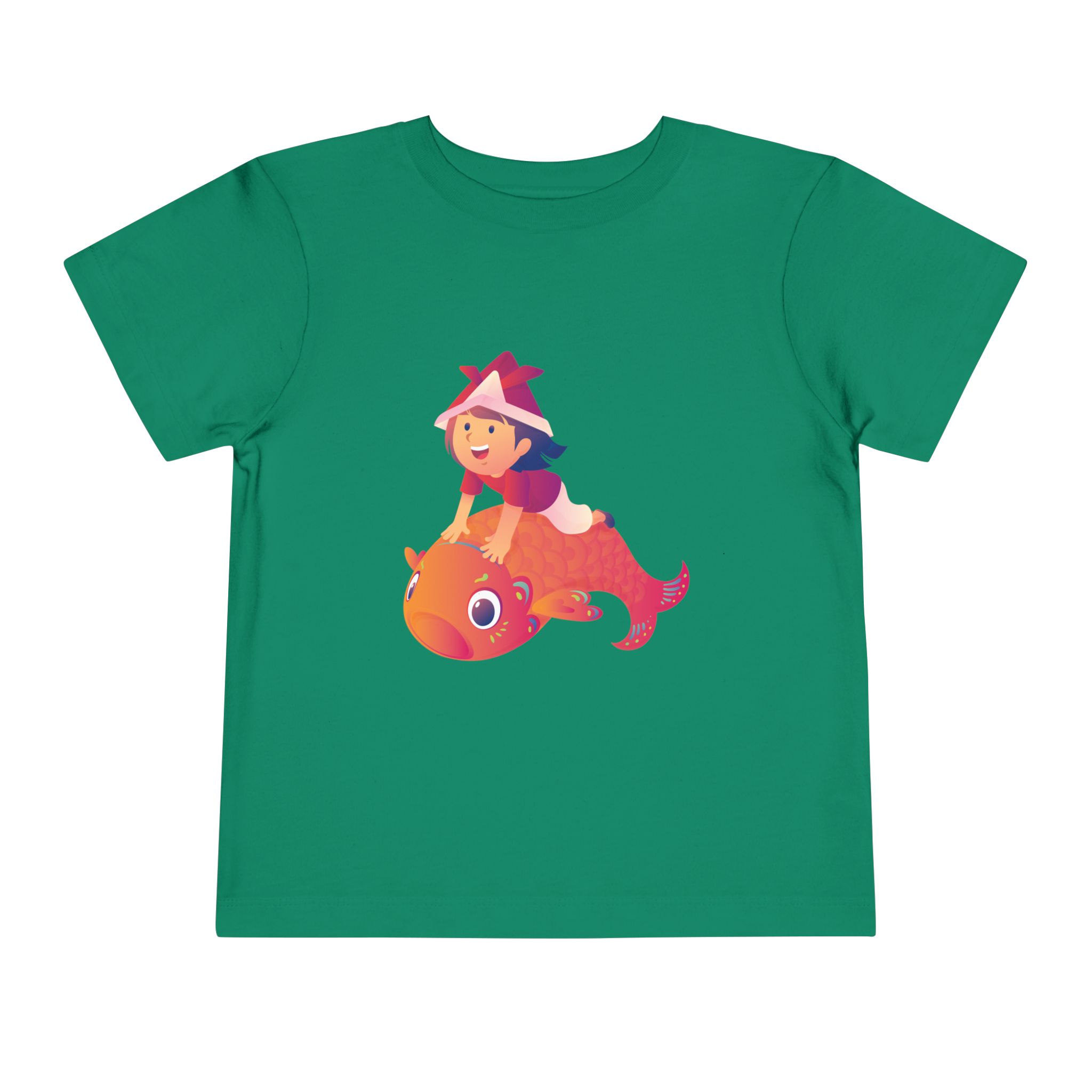 Cute Girl Riding Orange Fish Toddler T-Shirt – Fun Ocean Adventure Graphic Tee for Kids, Boys & Girls. - Image 13