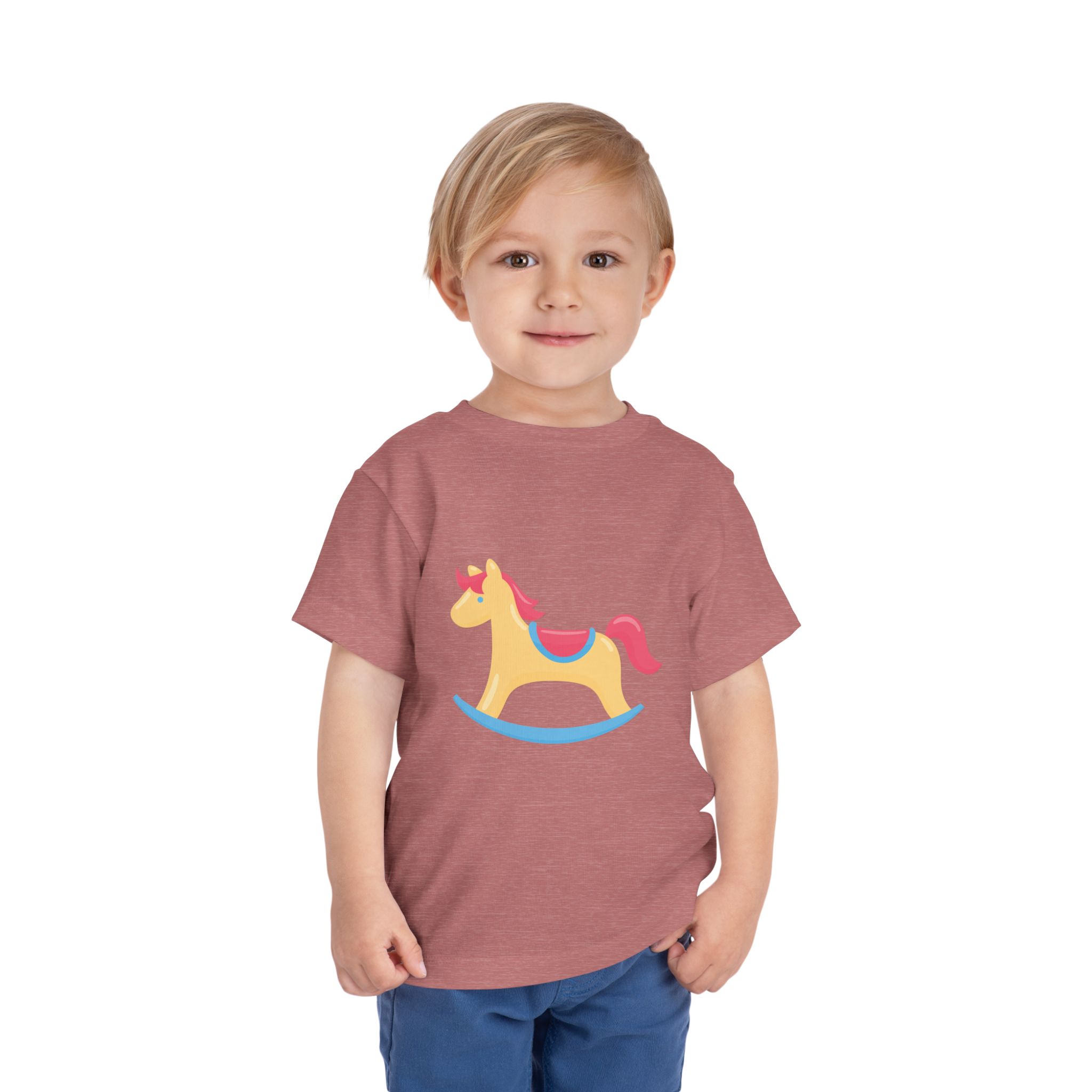 Cute Pastel Rocking Horse Toddler T-Shirt – Adorable Kids Graphic Tee for Babies, Boys & Girls. - Image 6