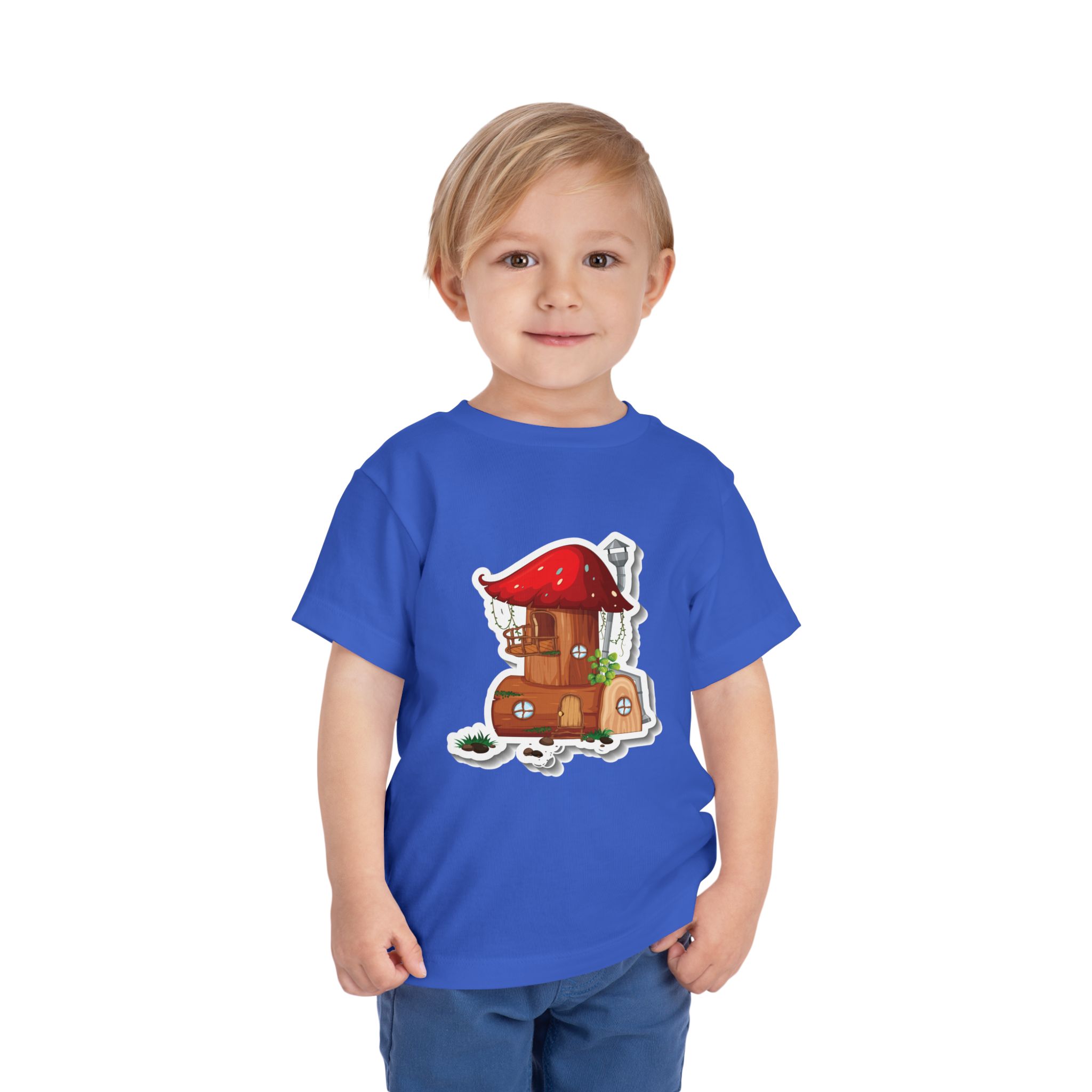 Mushroom Cottage Toddler T-Shirt – Cute Fairy House Graphic Tee for Kids, Boys & Girls. - Image 18