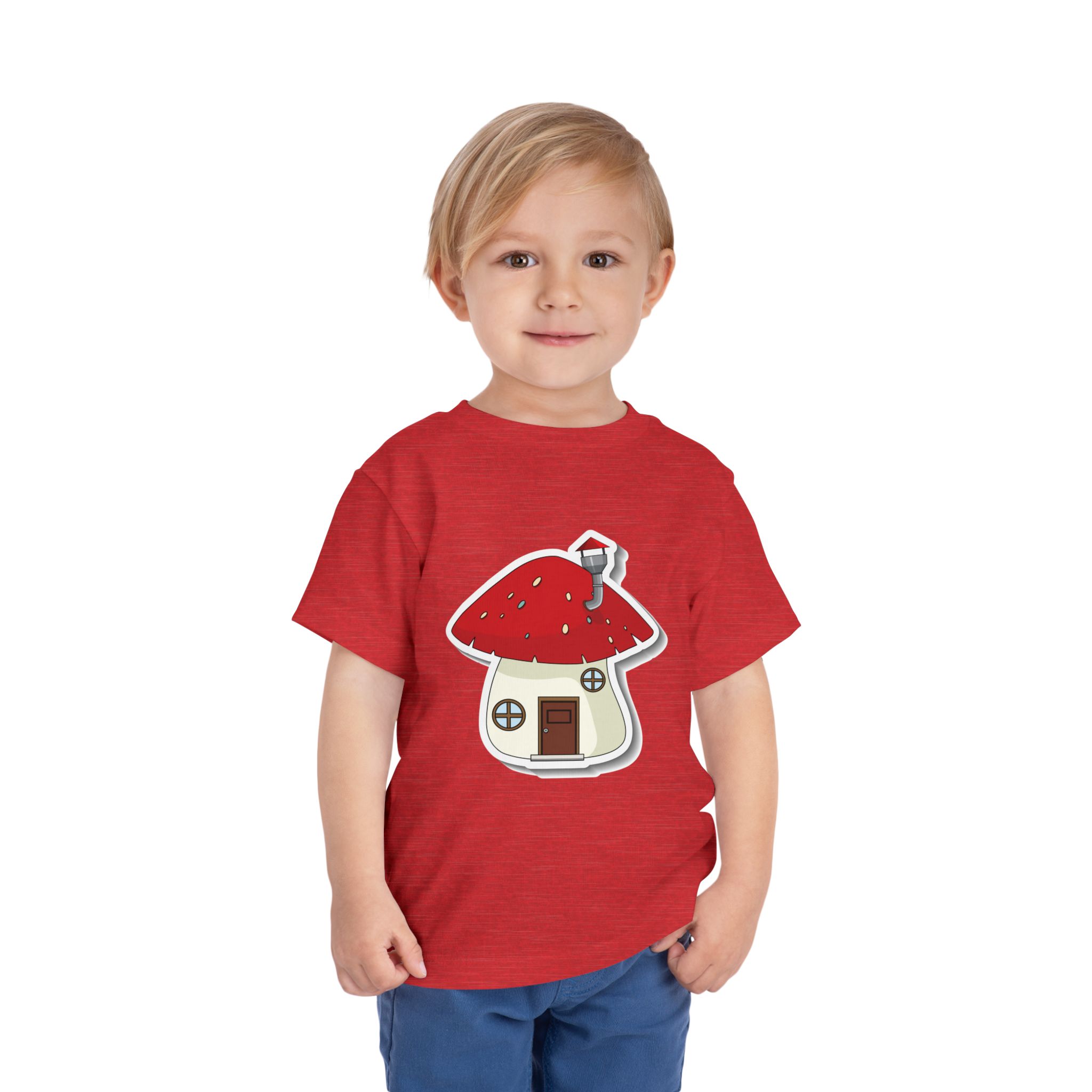 Cute Red Toadstool Cottage Toddler T-Shirt – Adorable Mushroom House Graphic Tee for Kids, Boys & Girls. - Image 26