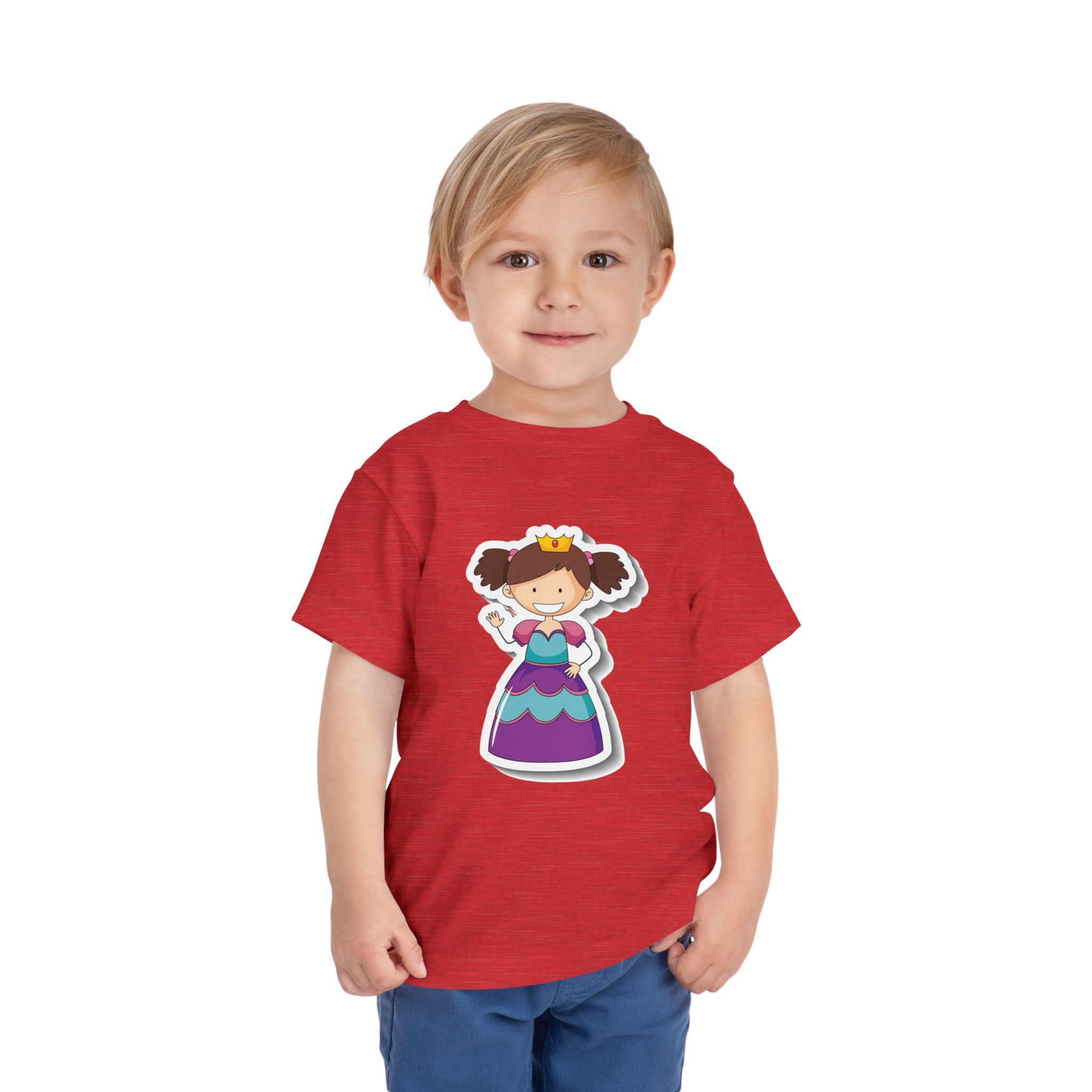 Cute Cartoon Princess Crown Toddler T-Shirt – Adorable Princess Graphic Tee for Kids, Boys & Girls. - Image 26