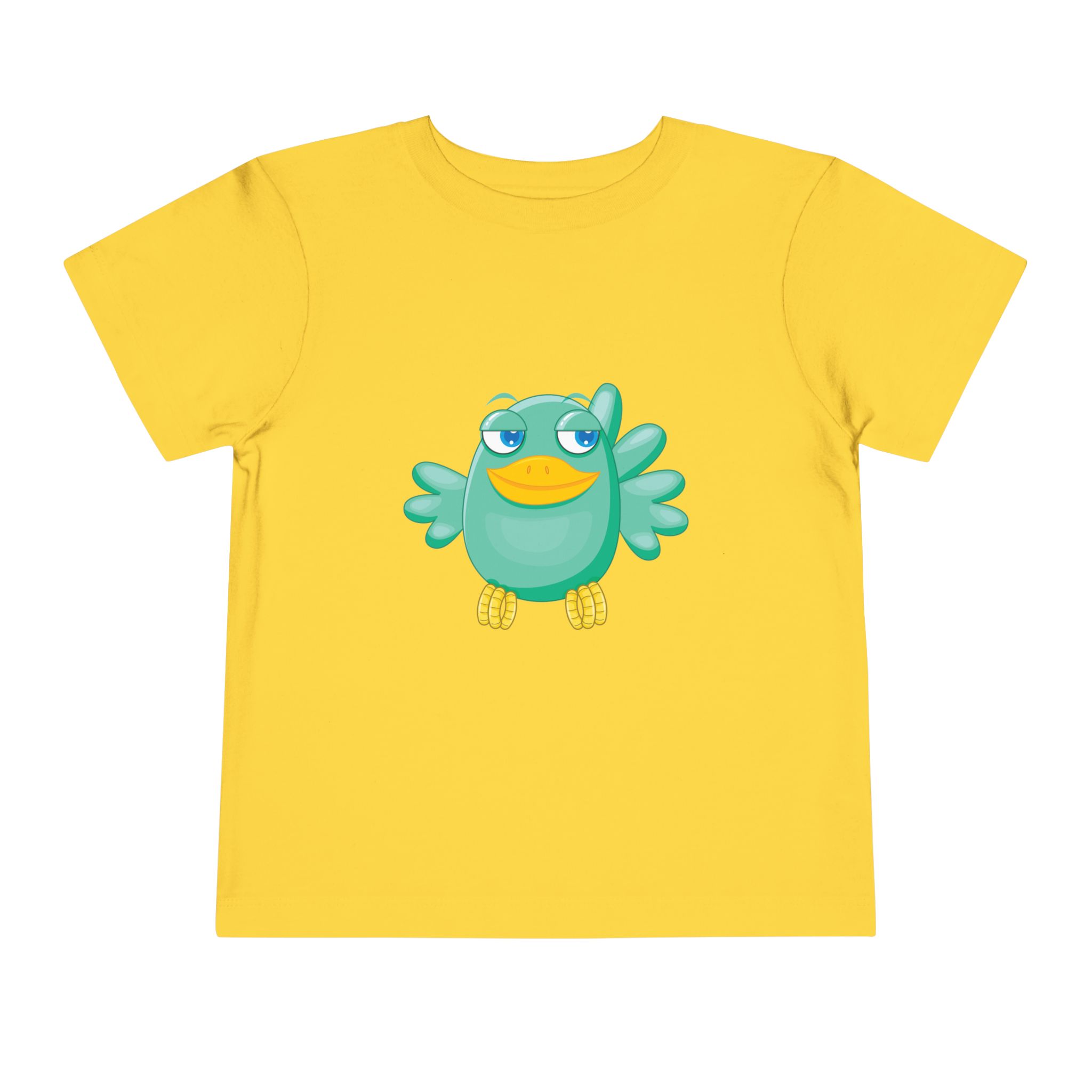 Cute Confident Green Bird Toddler T-Shirt – Adorable Cartoon Bird Graphic Tee for Kids, Boys & Girls. - Image 9