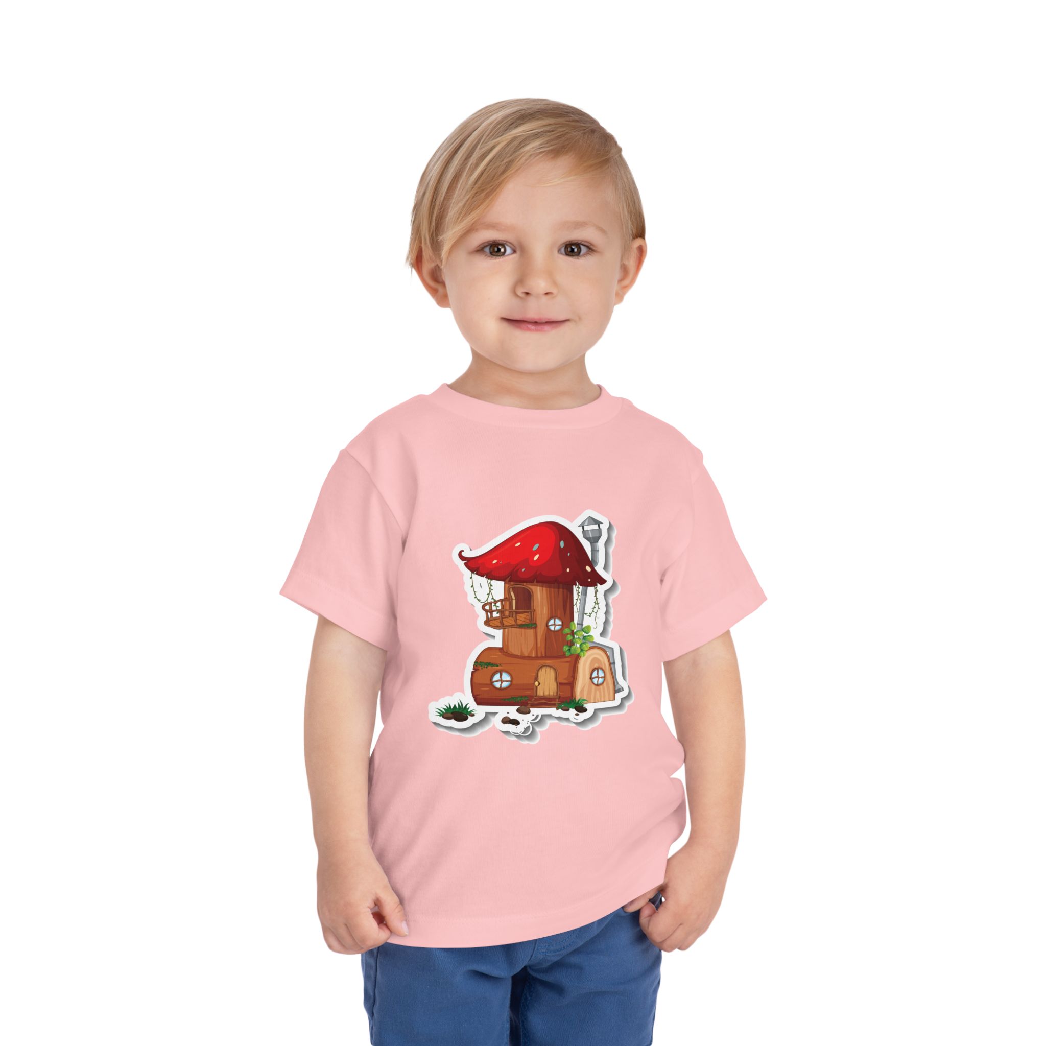 Mushroom Cottage Toddler T-Shirt – Cute Fairy House Graphic Tee for Kids, Boys & Girls. - Image 26