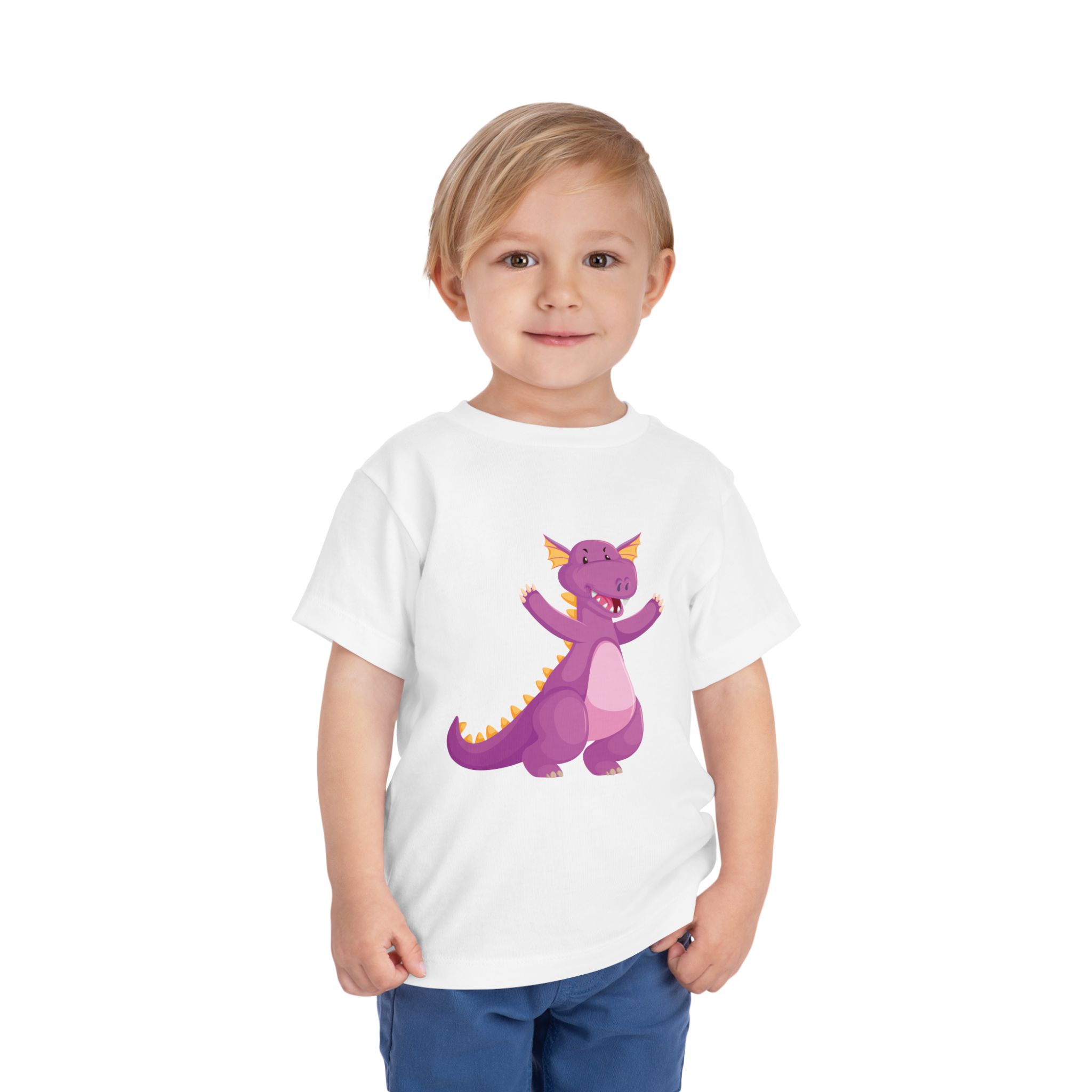 Cute Purple Dragon Toddler T-Shirt – Playful Dino Costume Graphic Tee for Kids, Boys & Girls. - Image 2