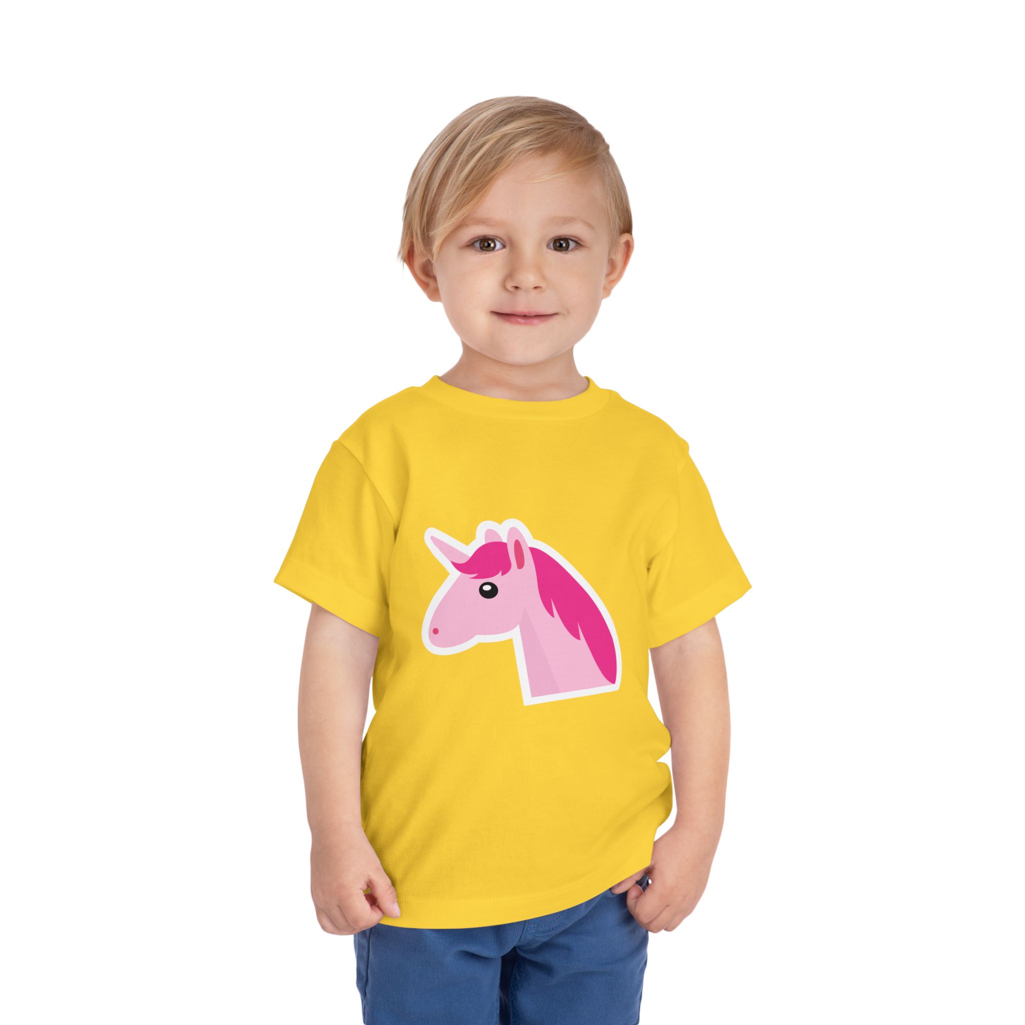 Pink Unicorn Toddler T-Shirt – Cute Magical Horse Graphic Tee for Kids, Boys & Girls. - Image 2