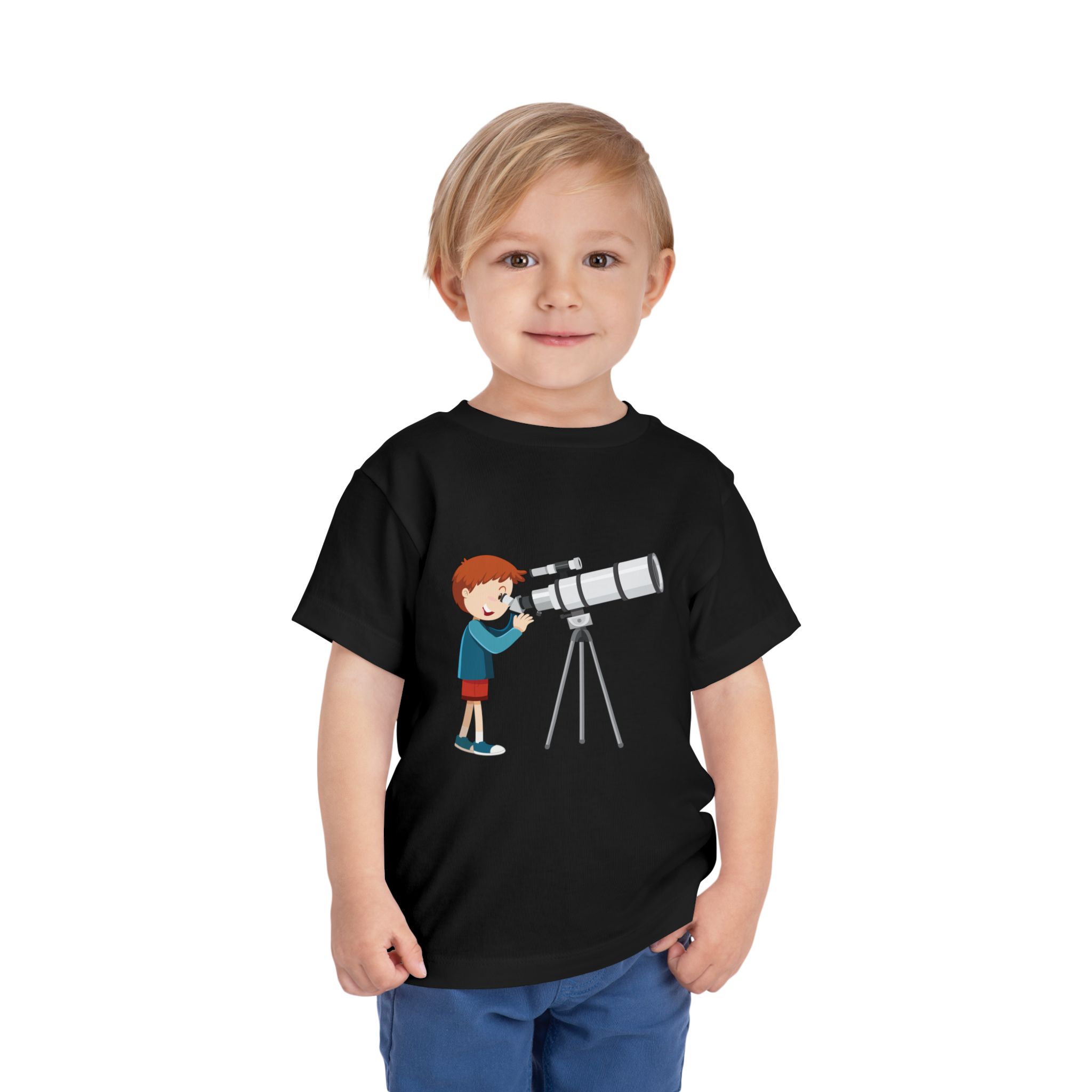 Little Astronomer Telescope Toddler T-Shirt – Cute Space Science Graphic Tee for Kids, Boys & Girls. - Image 10