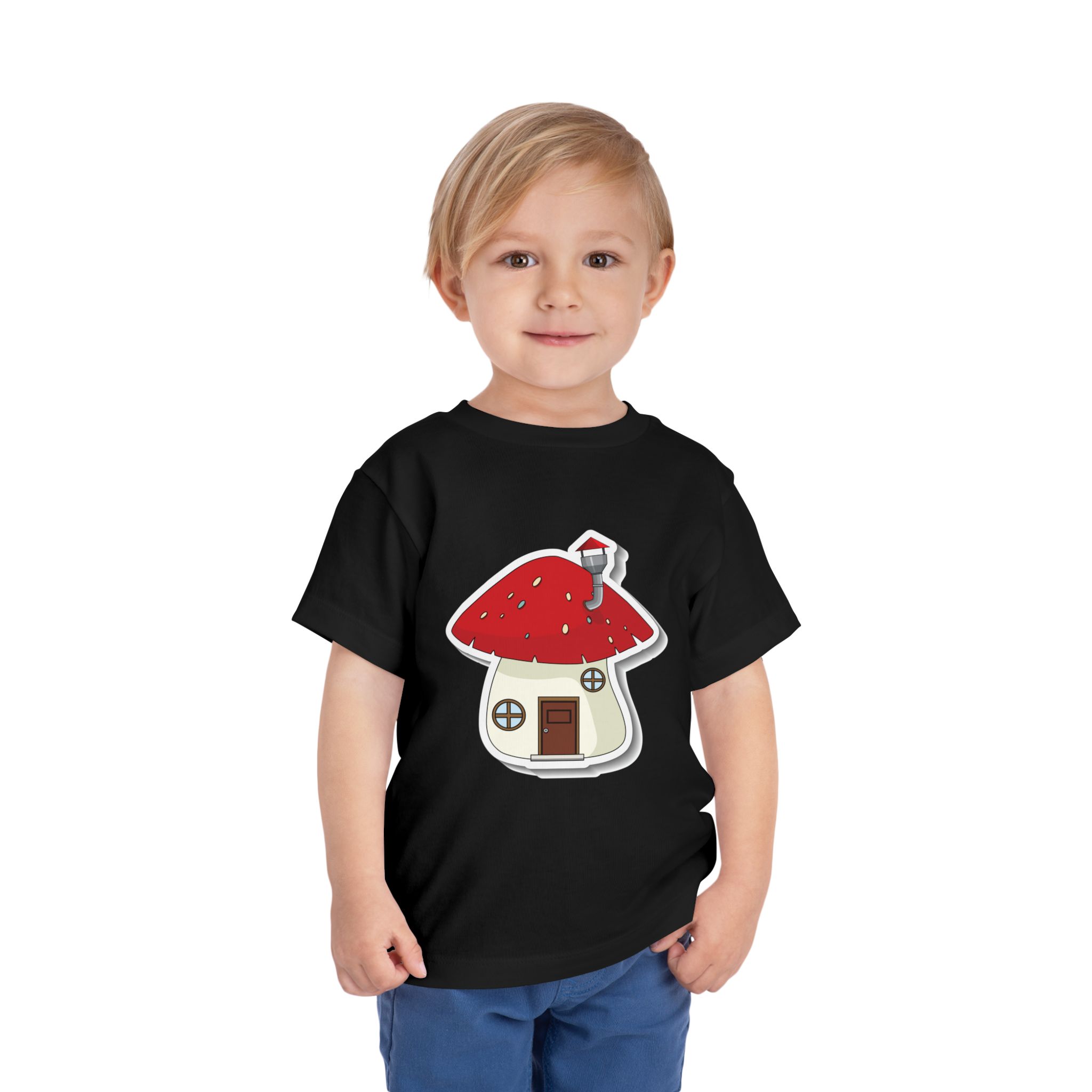Cute Red Toadstool Cottage Toddler T-Shirt – Adorable Mushroom House Graphic Tee for Kids, Boys & Girls. - Image 10