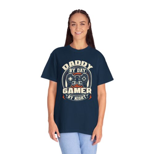 Daddy by Day Gamer by Night T-Shirt – Funny Gaming Dad Graphic Tee for Gamer Dads & Video Game Lovers. - Image 4