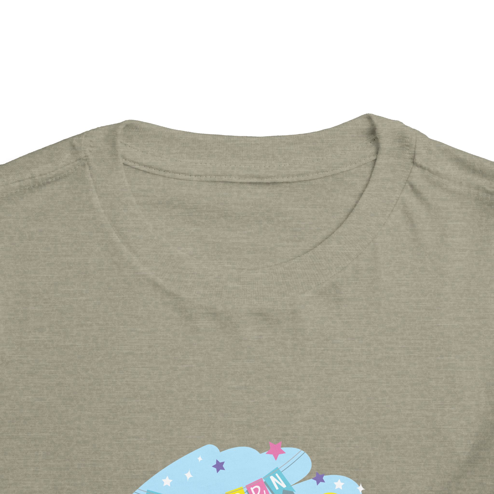 Cute Unicorn Friends on Cloud Toddler T-Shirt – Adorable Birthday Graphic Tee for Kids, Boys & Girls. - Image 3