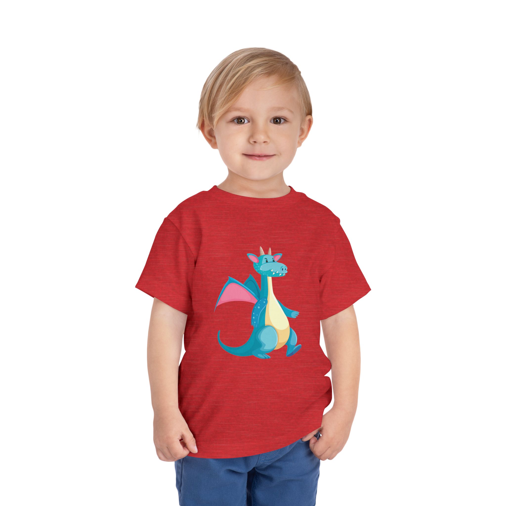 Cute Blue Walking Dragon Toddler T-Shirt – Adorable Dragon Cartoon Graphic Tee for Kids, Boys & Girls. - Image 26