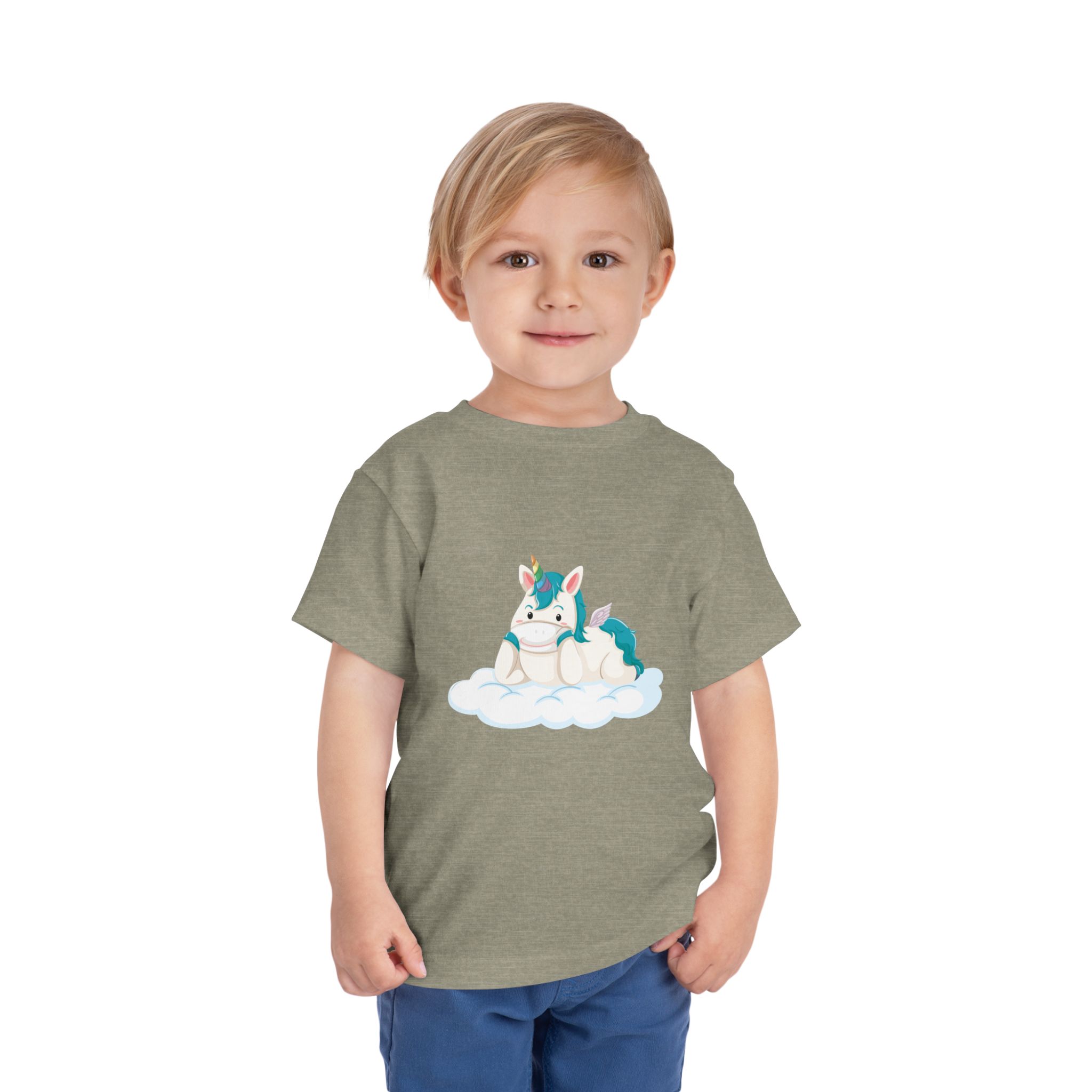 Cute Blue Unicorn on Cloud Toddler T-Shirt – Adorable Fantasy Graphic Tee for Kids, Boys & Girls. - Image 10