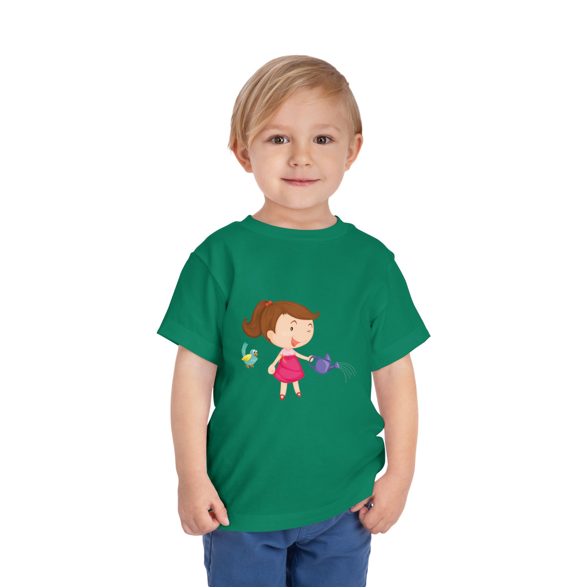 Cute Girl Watering Birds Toddler T-Shirt – Adorable Nature Garden Graphic Tee for Kids, Boys & Girls. - Image 10