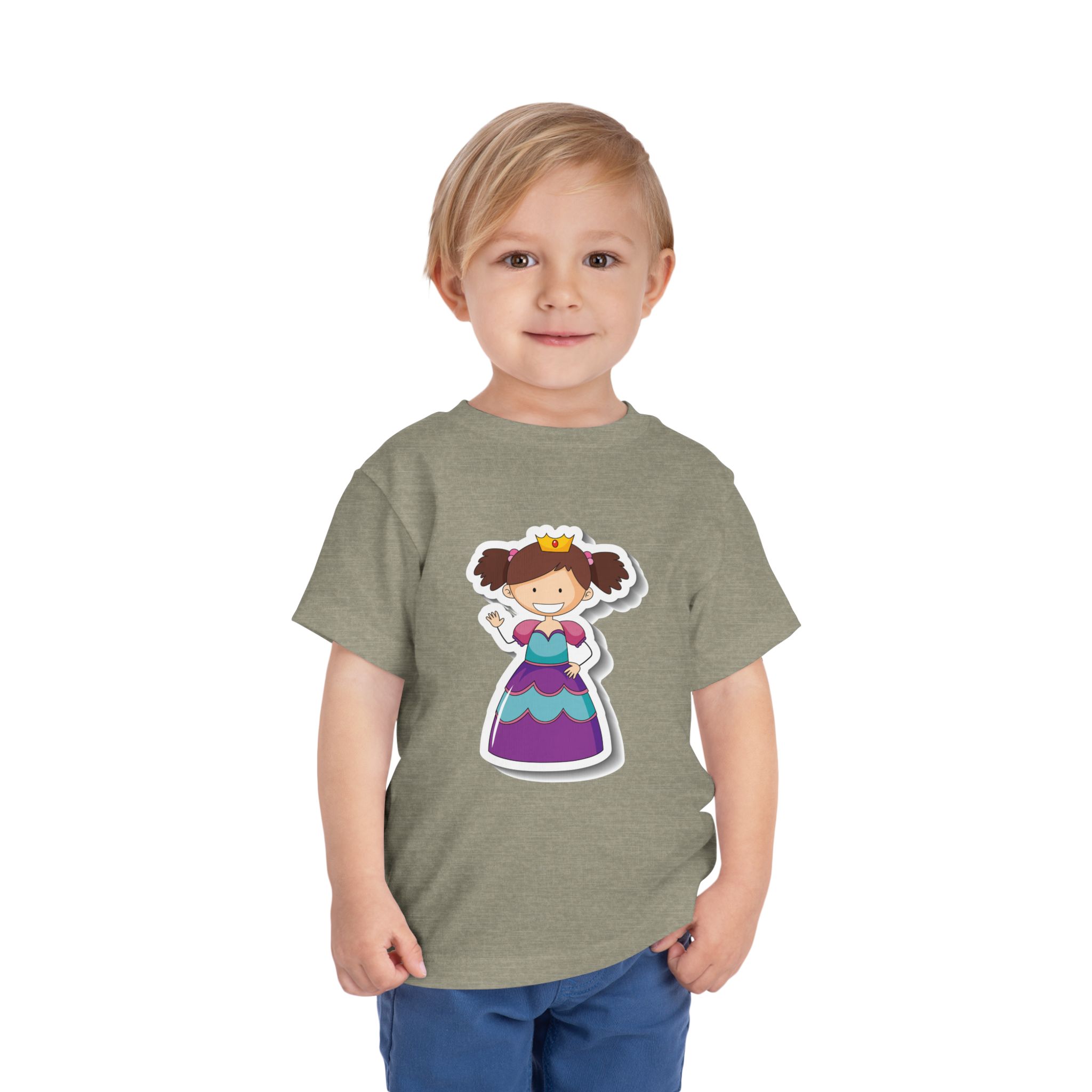 Cute Cartoon Princess Crown Toddler T-Shirt – Adorable Princess Graphic Tee for Kids, Boys & Girls. - Image 10