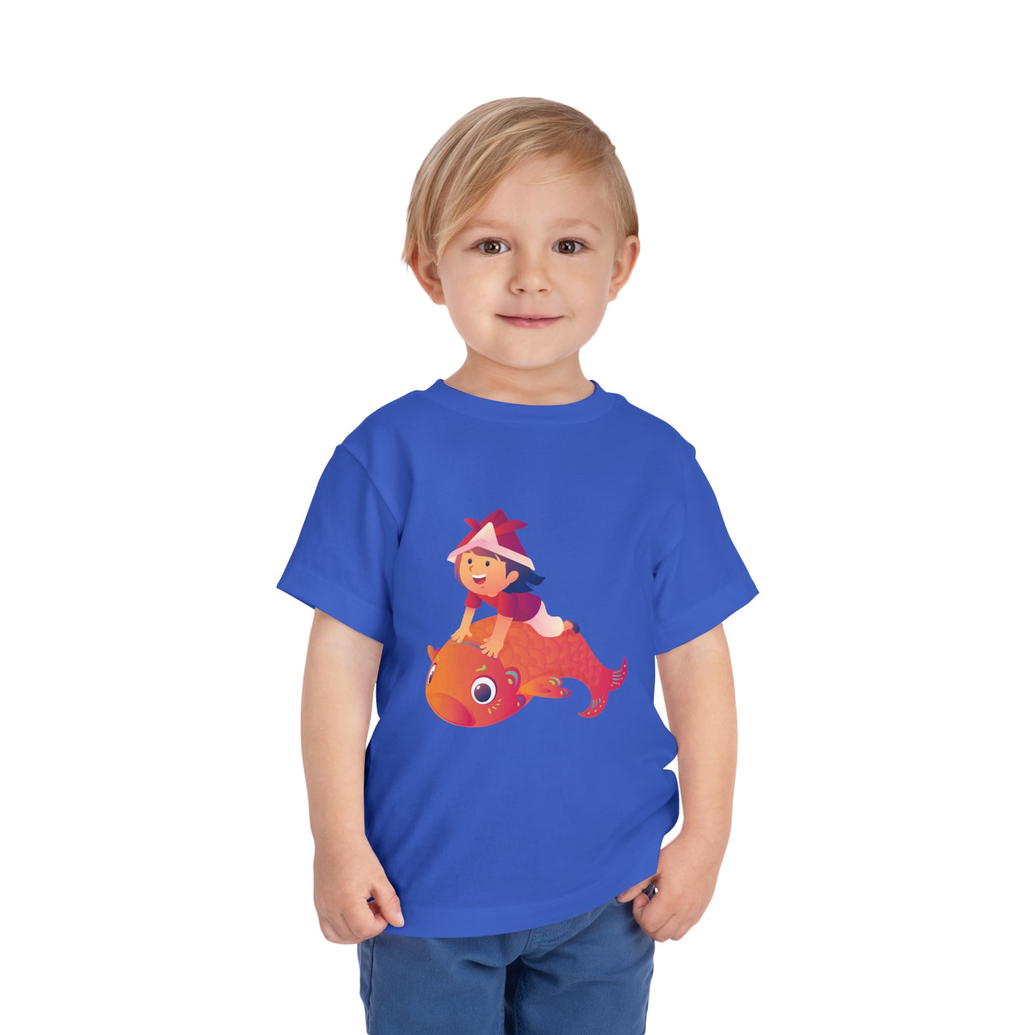 Cute Girl Riding Orange Fish Toddler T-Shirt – Fun Ocean Adventure Graphic Tee for Kids, Boys & Girls. - Image 18