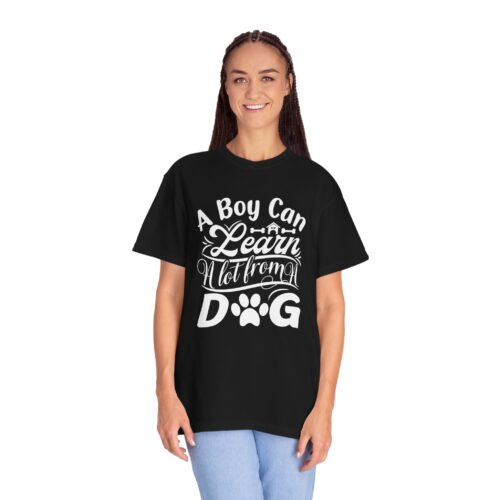 A Boy Can Learn a Lot From a Dog T-Shirt – Funny Dog Lover Tee for Boys & Dog Owners. - Image 28