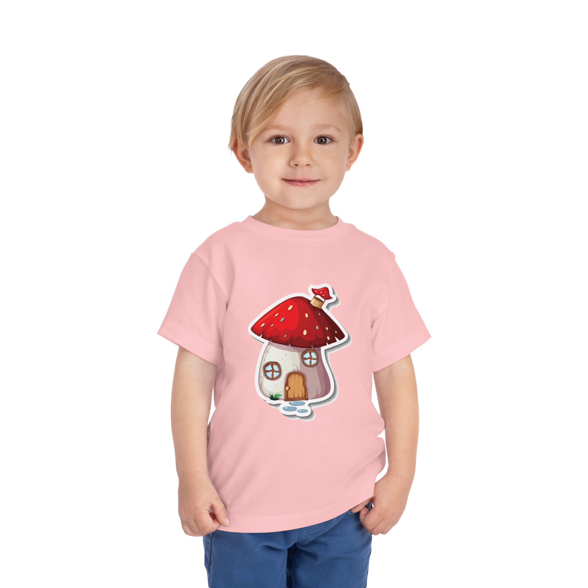 Cute Red Mushroom House Toddler T-Shirt – Adorable Cottage Graphic Tee for Kids, Boys & Girls. - Image 22