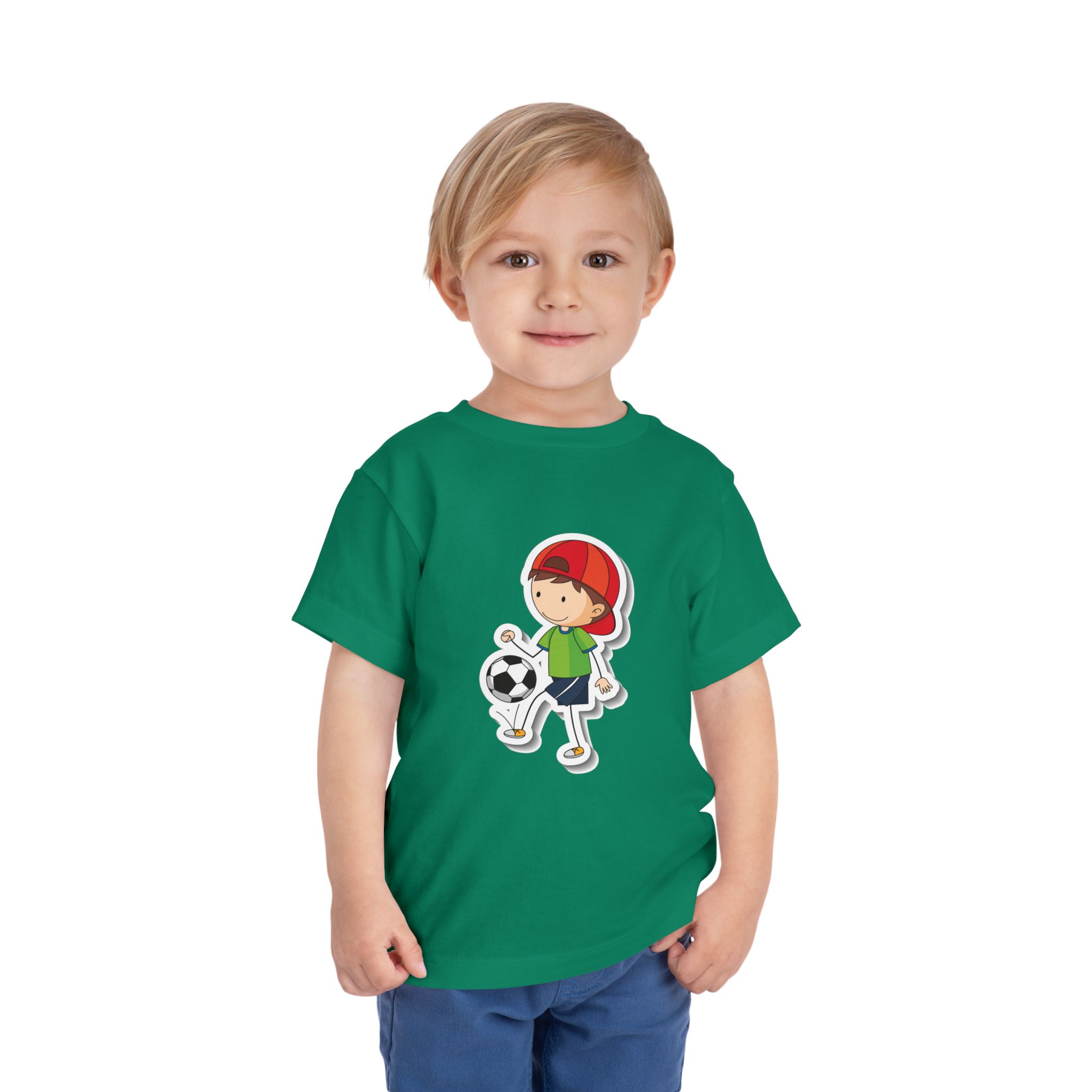 Cute Boy Kicking Soccer Ball Toddler T-Shirt – Fun Sports Graphic Tee for Kids, Boys & Girls. - Image 18