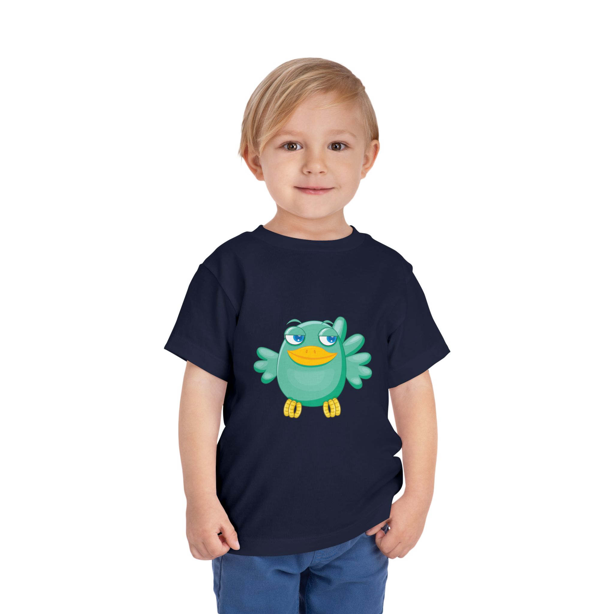 Cute Confident Green Bird Toddler T-Shirt – Adorable Cartoon Bird Graphic Tee for Kids, Boys & Girls. - Image 18
