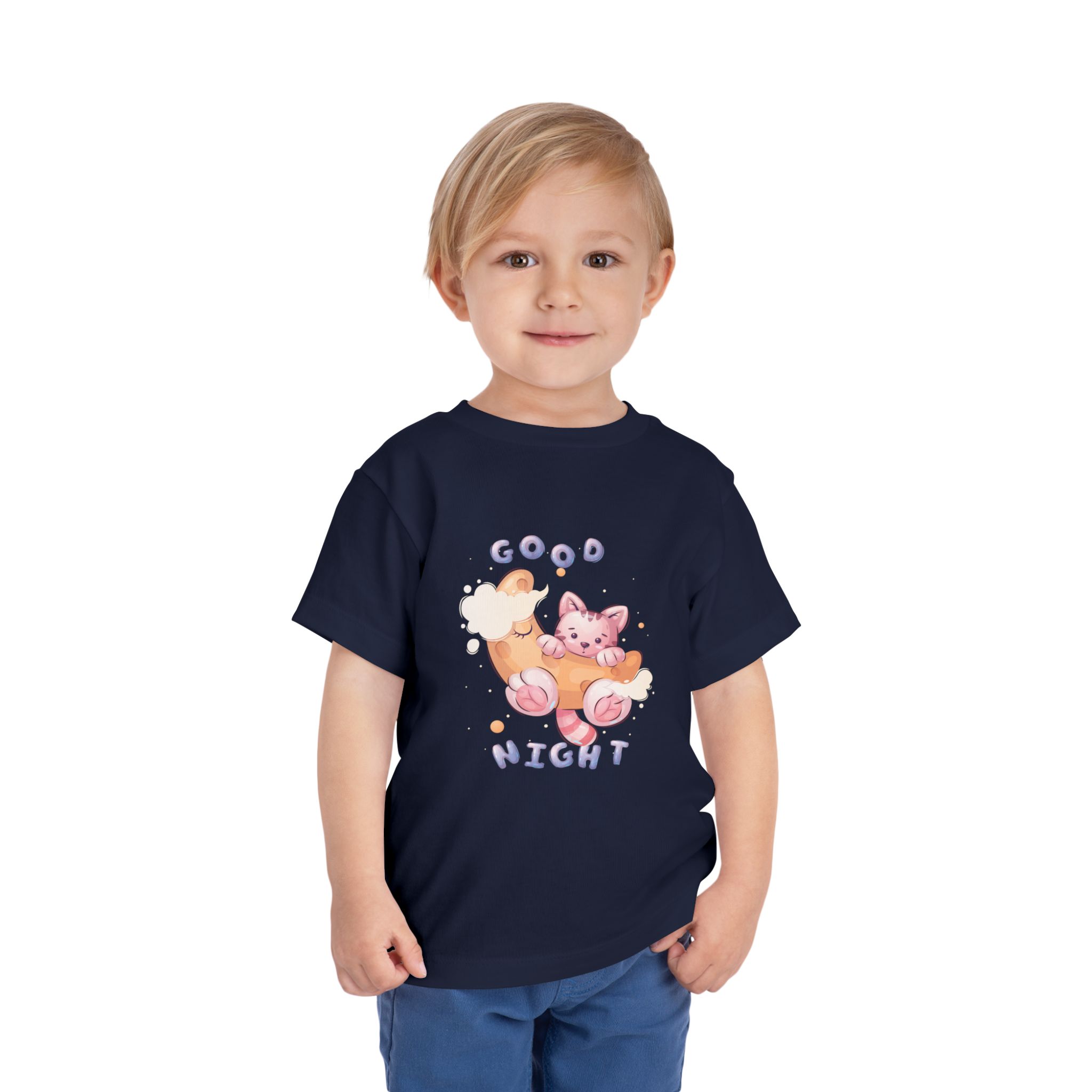 Good Night Sleeping Kitten Toddler T-Shirt – Cute Cat Graphic Tee for Kids & Toddlers. - Image 2