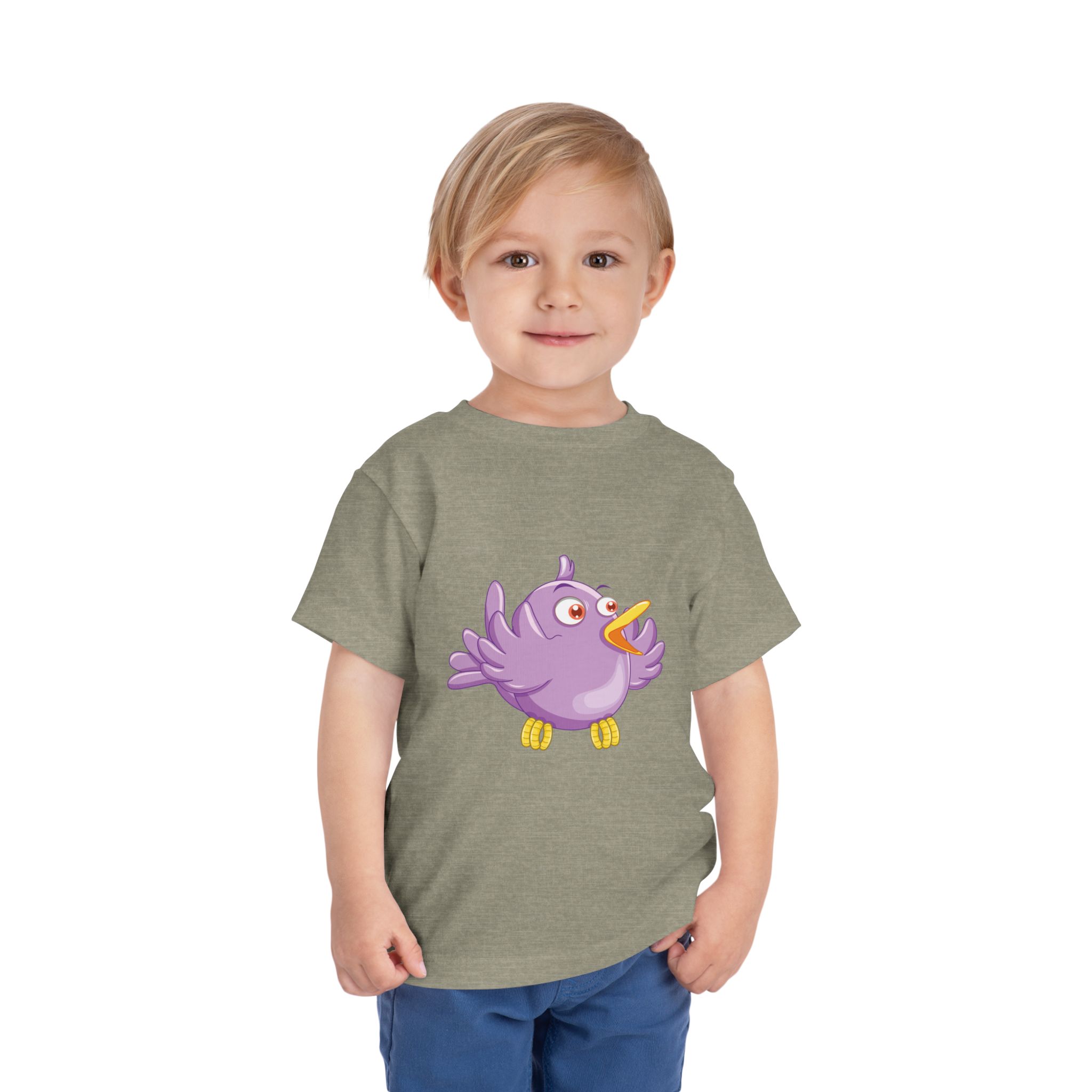 Cute Purple Cartoon Bird Toddler T-Shirt – Adorable Animal Graphic Tee for Kids, Boys & Girls. - Image 10