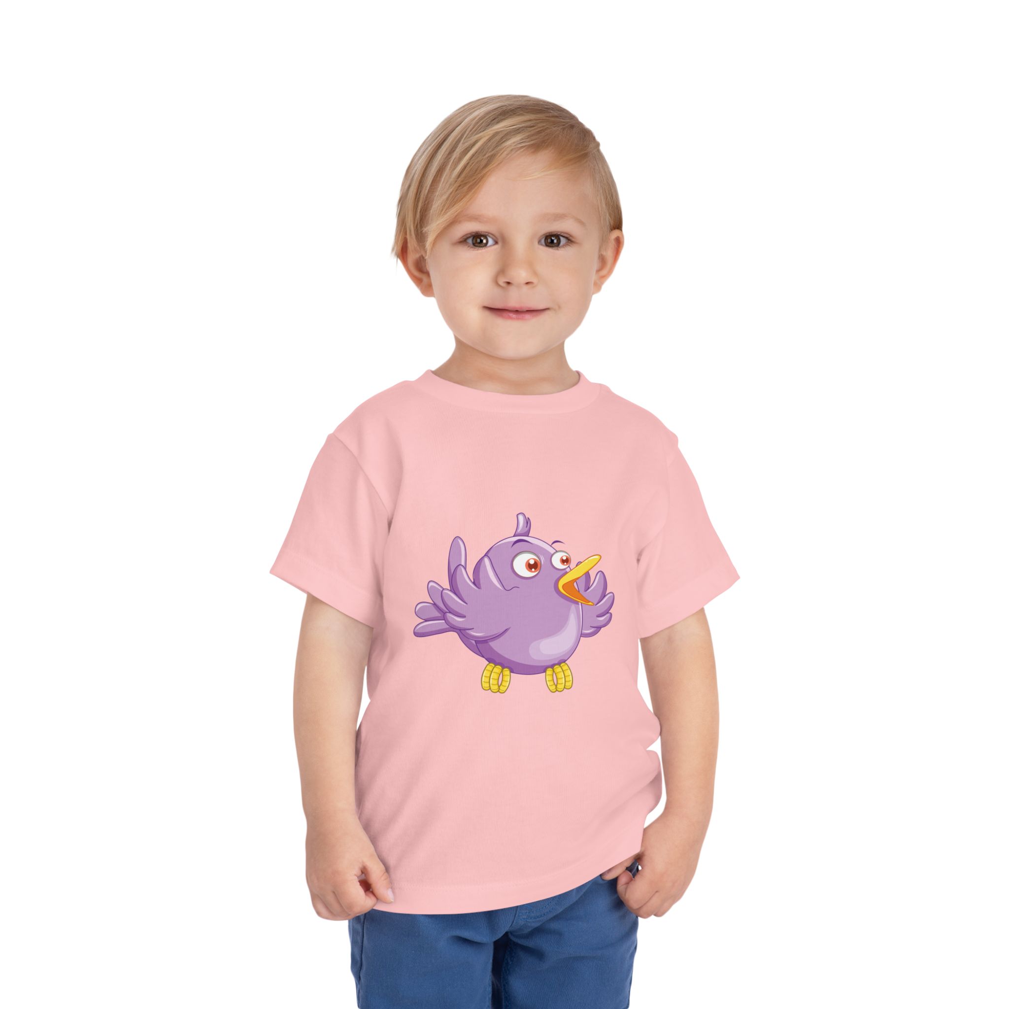 Cute Purple Cartoon Bird Toddler T-Shirt – Adorable Animal Graphic Tee for Kids, Boys & Girls. - Image 22