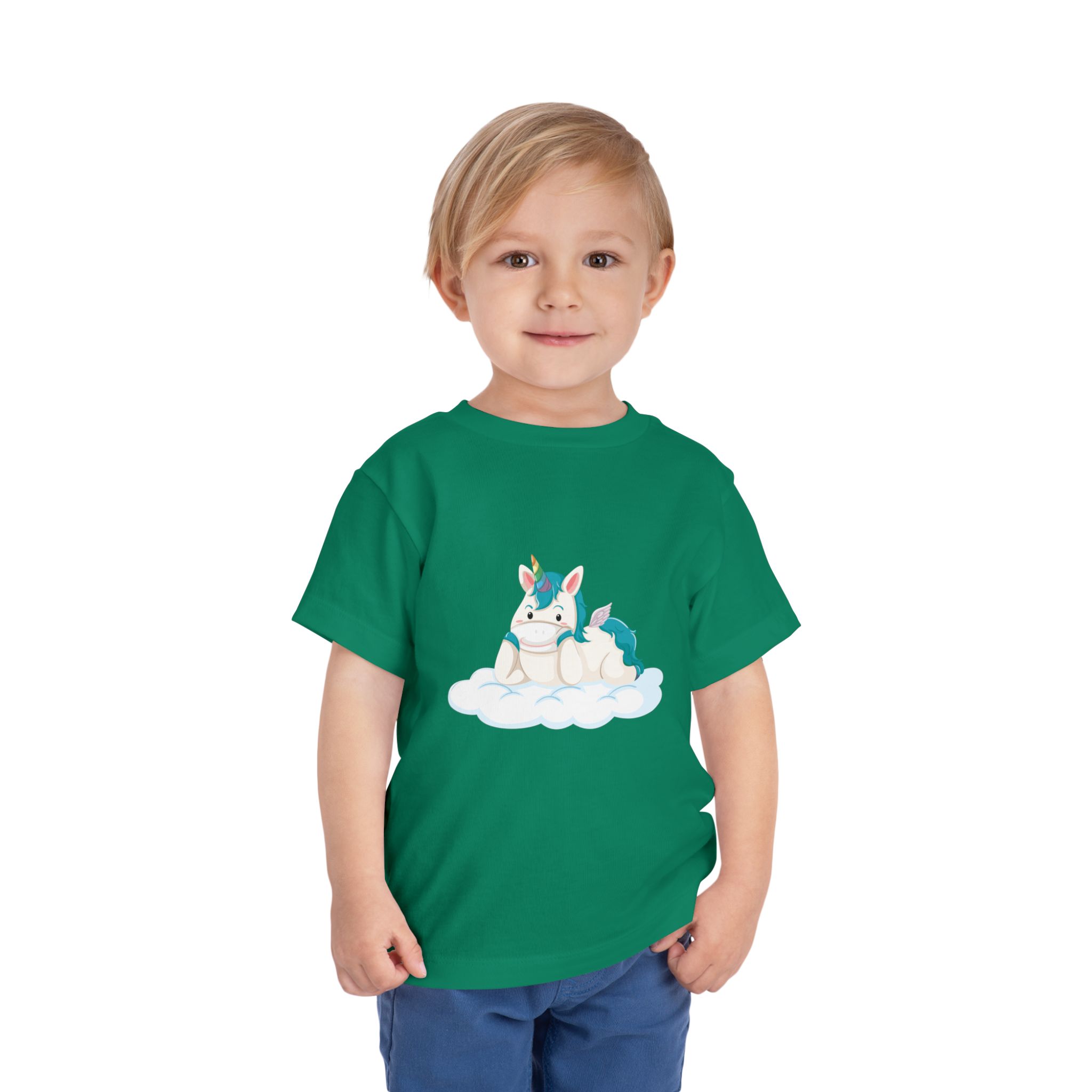 Cute Blue Unicorn on Cloud Toddler T-Shirt – Adorable Fantasy Graphic Tee for Kids, Boys & Girls. - Image 14