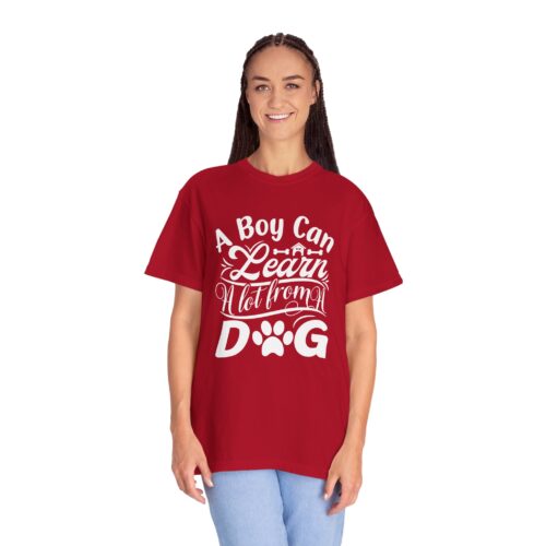 A Boy Can Learn a Lot From a Dog T-Shirt – Funny Dog Lover Tee for Boys & Dog Owners. - Image 52