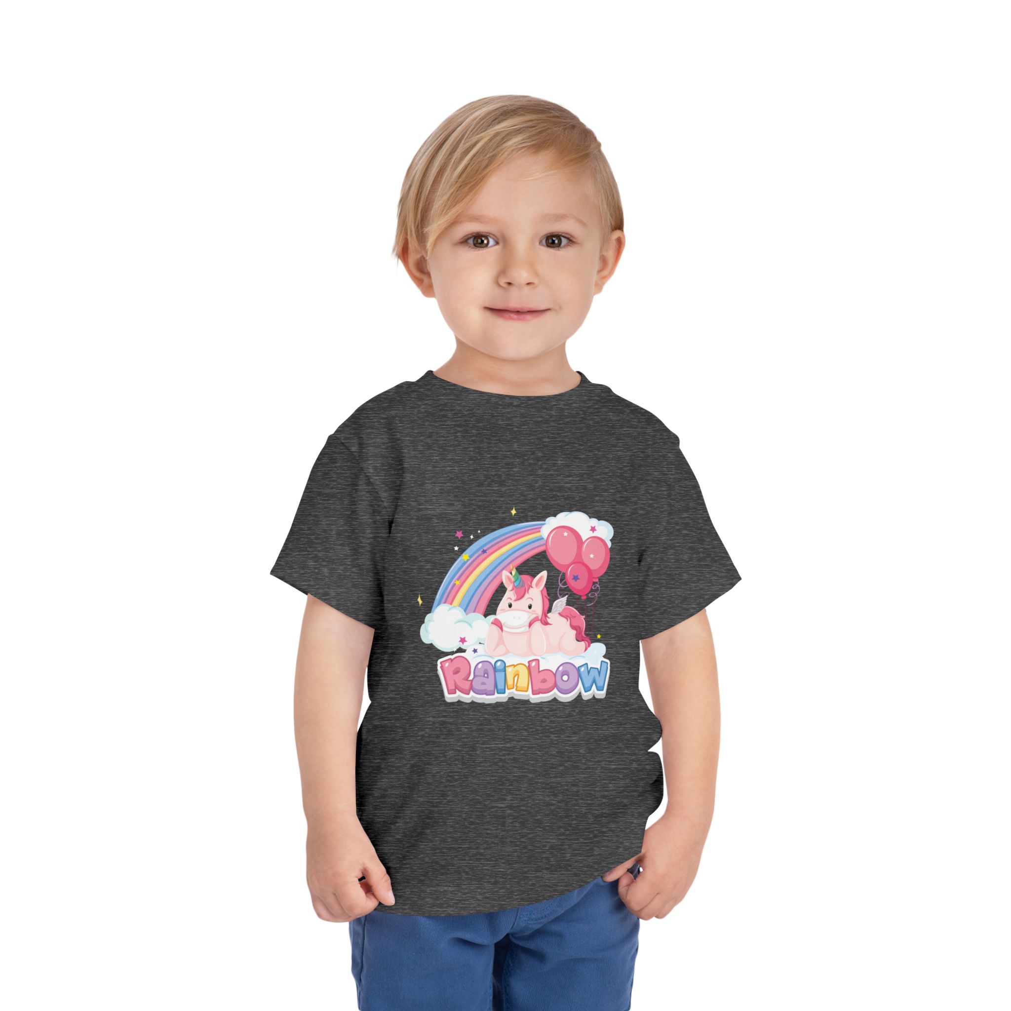 Cute Pink Bunny Rainbow Toddler T-Shirt – Adorable Rainbow Graphic Tee for Kids, Boys & Girls. - Image 18