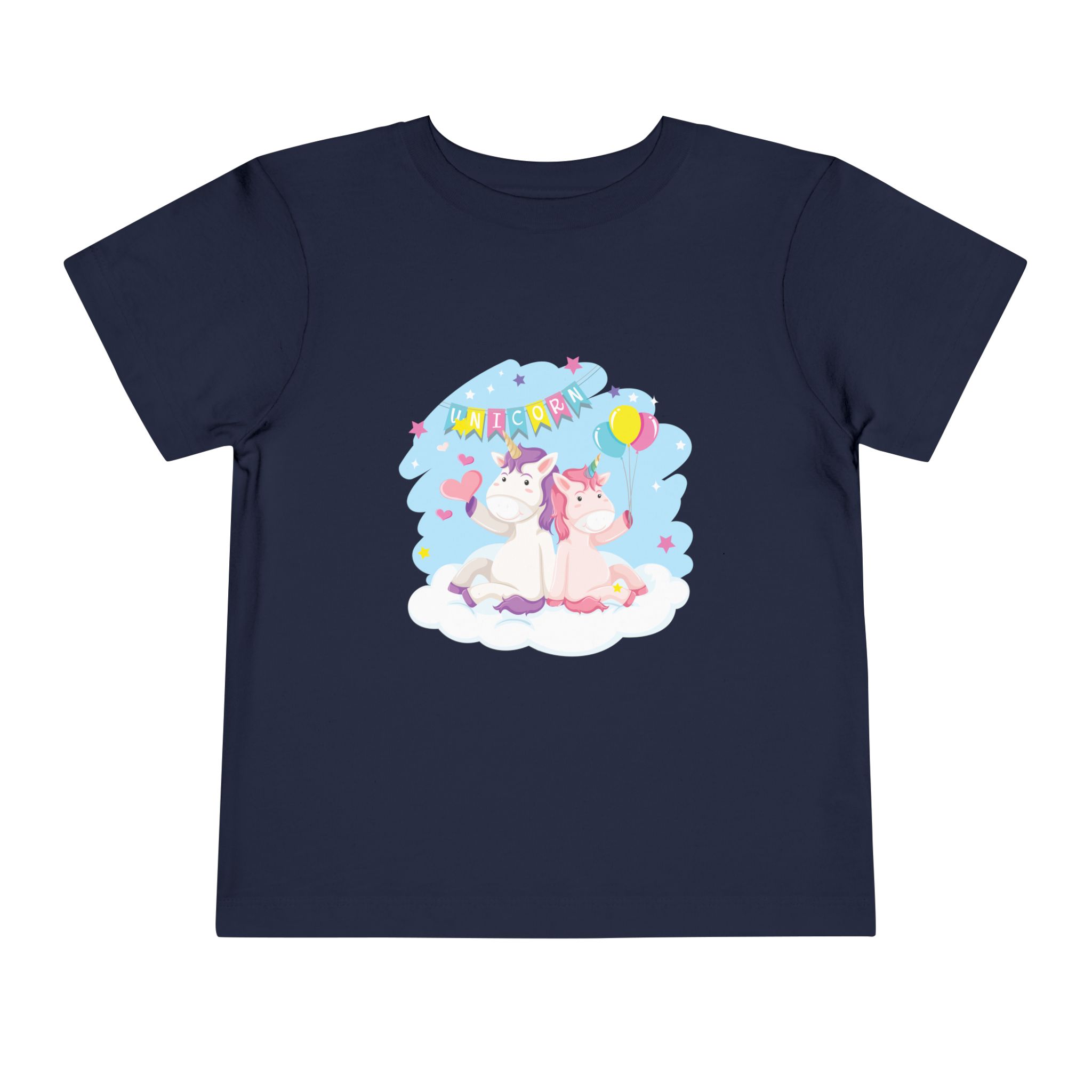 Cute Unicorn Friends on Cloud Toddler T-Shirt – Adorable Birthday Graphic Tee for Kids, Boys & Girls. - Image 13