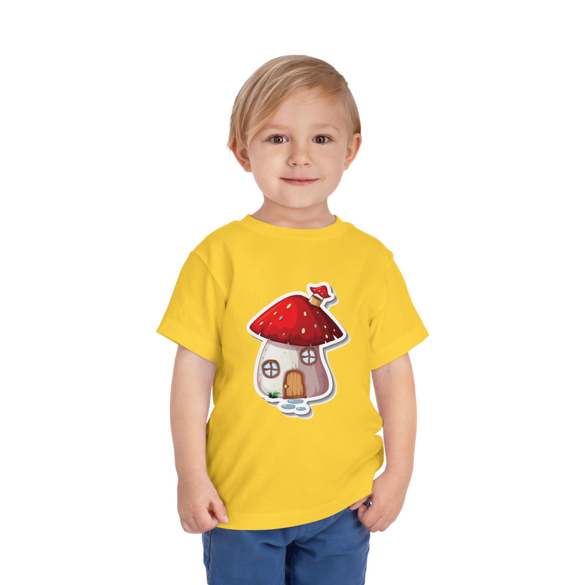 Cute Red Mushroom House Toddler T-Shirt – Adorable Cottage Graphic Tee for Kids, Boys & Girls. - Image 10
