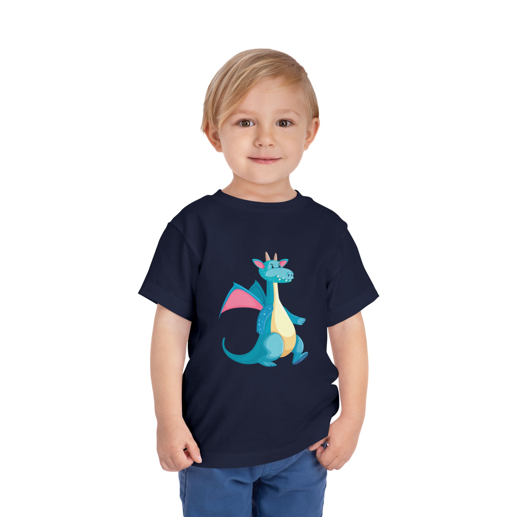Cute Blue Walking Dragon Toddler T-Shirt – Adorable Dragon Cartoon Graphic Tee for Kids, Boys & Girls. - Image 22