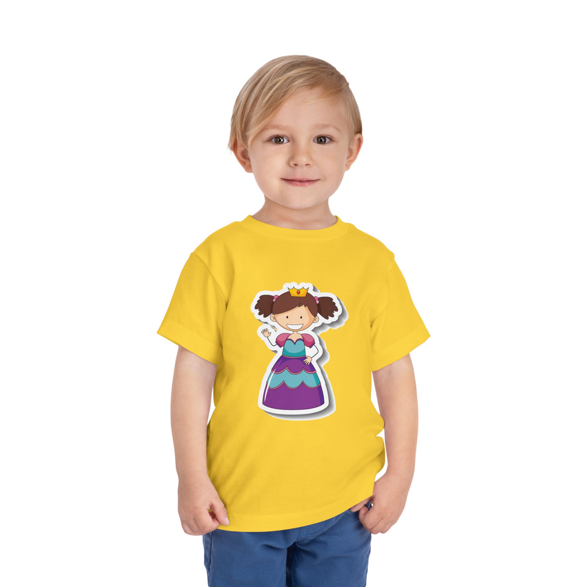 Cute Cartoon Princess Crown Toddler T-Shirt – Adorable Princess Graphic Tee for Kids, Boys & Girls. - Image 14