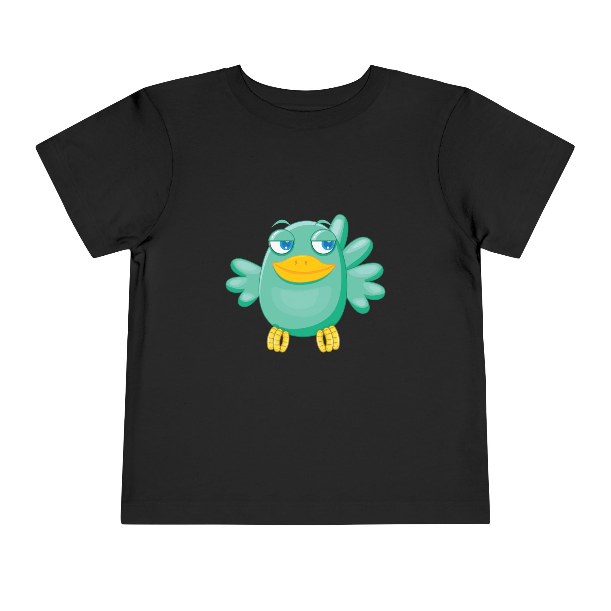 Cute Confident Green Bird Toddler T-Shirt – Adorable Cartoon Bird Graphic Tee for Kids, Boys & Girls. - Image 5
