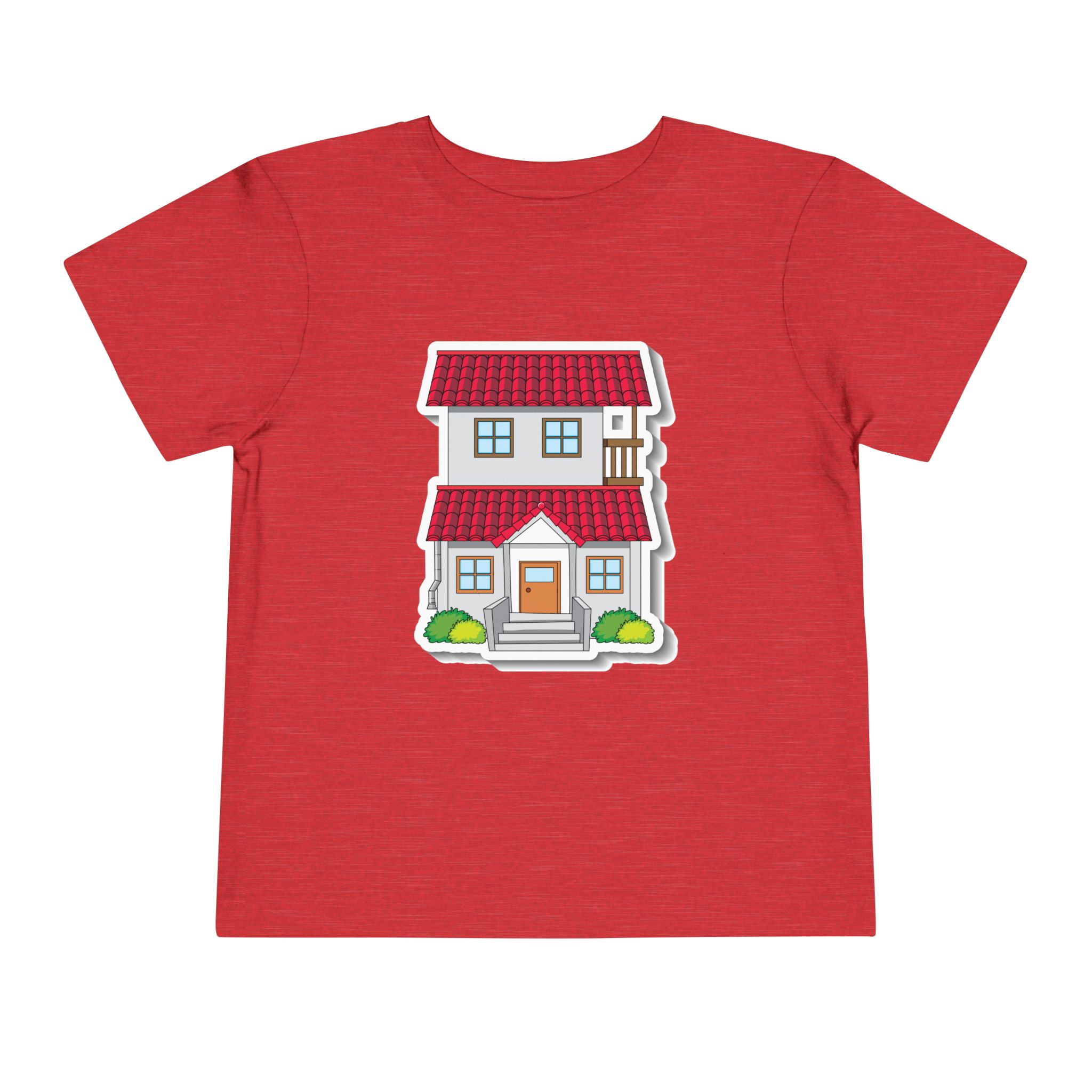 Cute Red Roof House Toddler T-Shirt – Adorable Home Illustration Graphic Tee for Kids, Boys & Girls. - Image 25