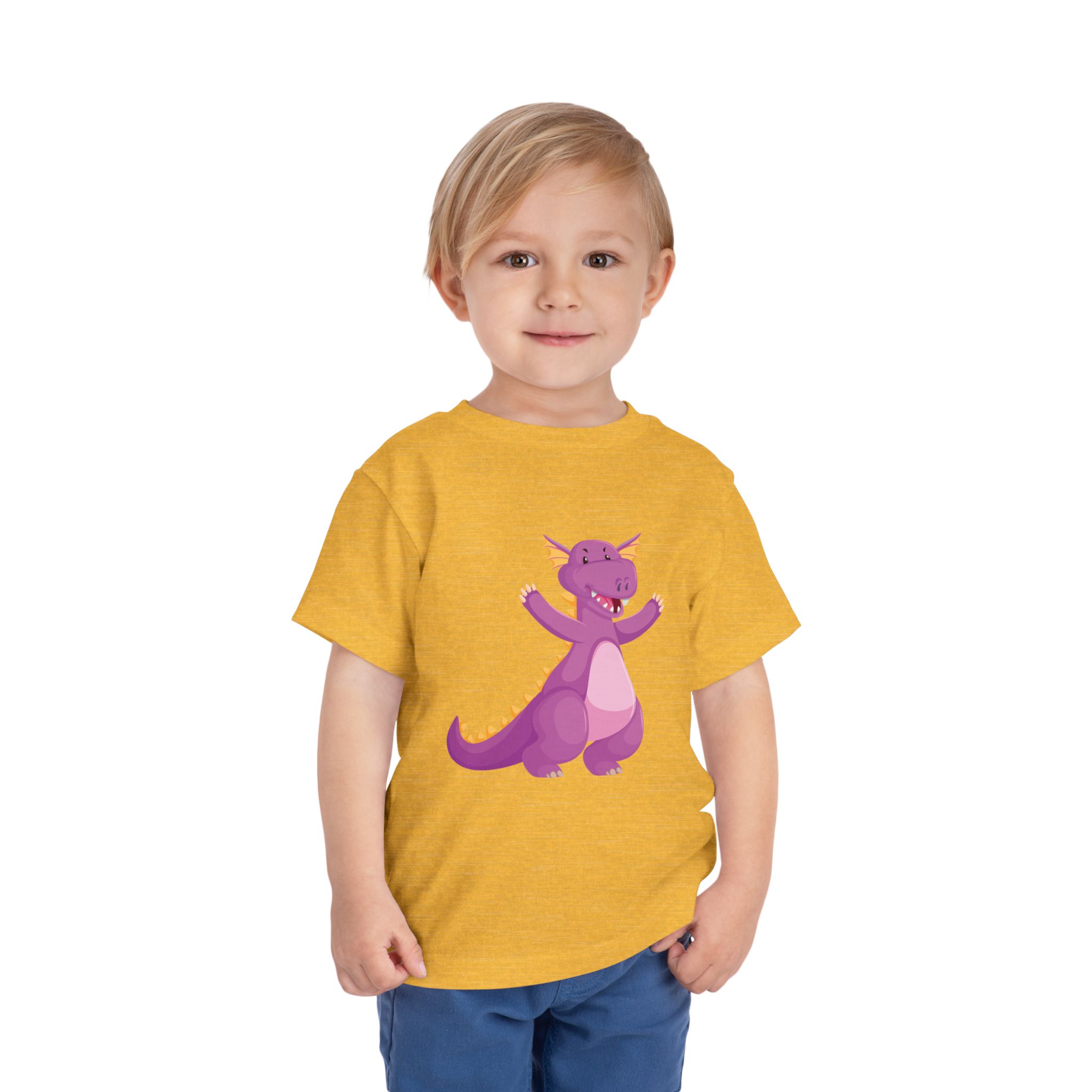 Cute Purple Dragon Toddler T-Shirt – Playful Dino Costume Graphic Tee for Kids, Boys & Girls. - Image 14