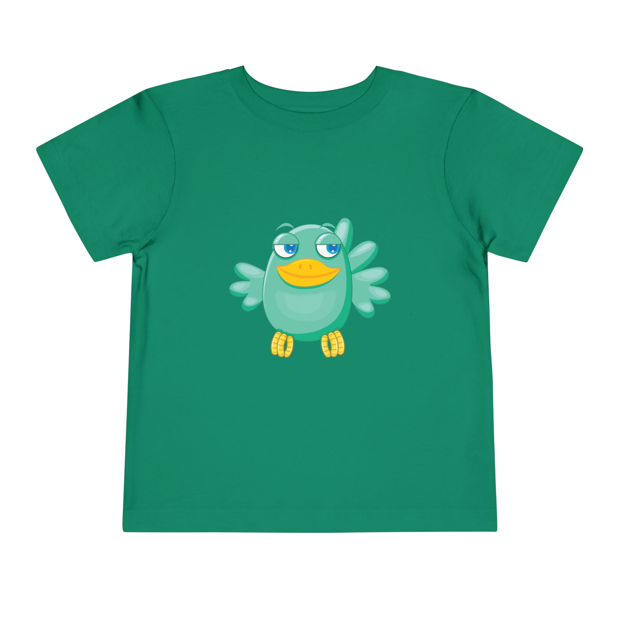 Cute Confident Green Bird Toddler T-Shirt – Adorable Cartoon Bird Graphic Tee for Kids, Boys & Girls. - Image 13