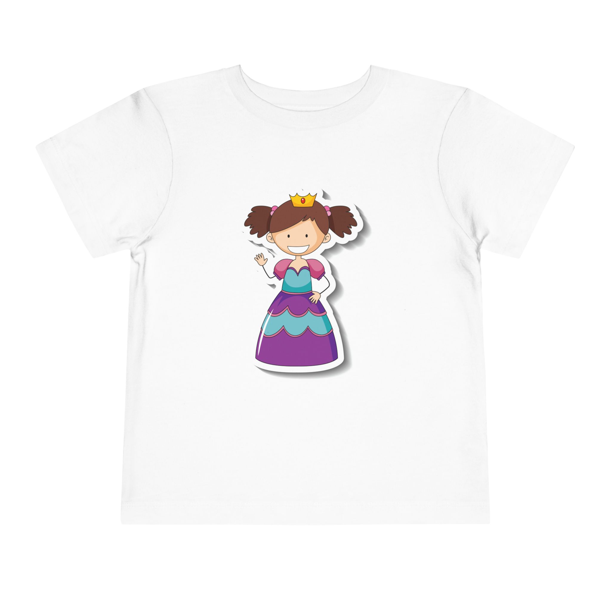 Cute Cartoon Princess Crown Toddler T-Shirt – Adorable Princess Graphic Tee for Kids, Boys & Girls. - Image 5
